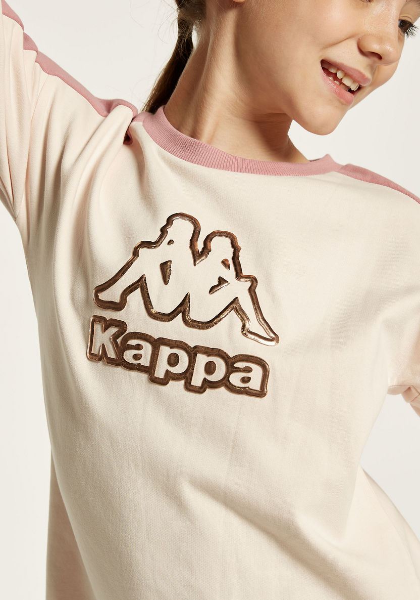 Kappa Logo Print Dress with Round Neck and Long Sleeves-Dresses, Gowns & Frocks-image-2