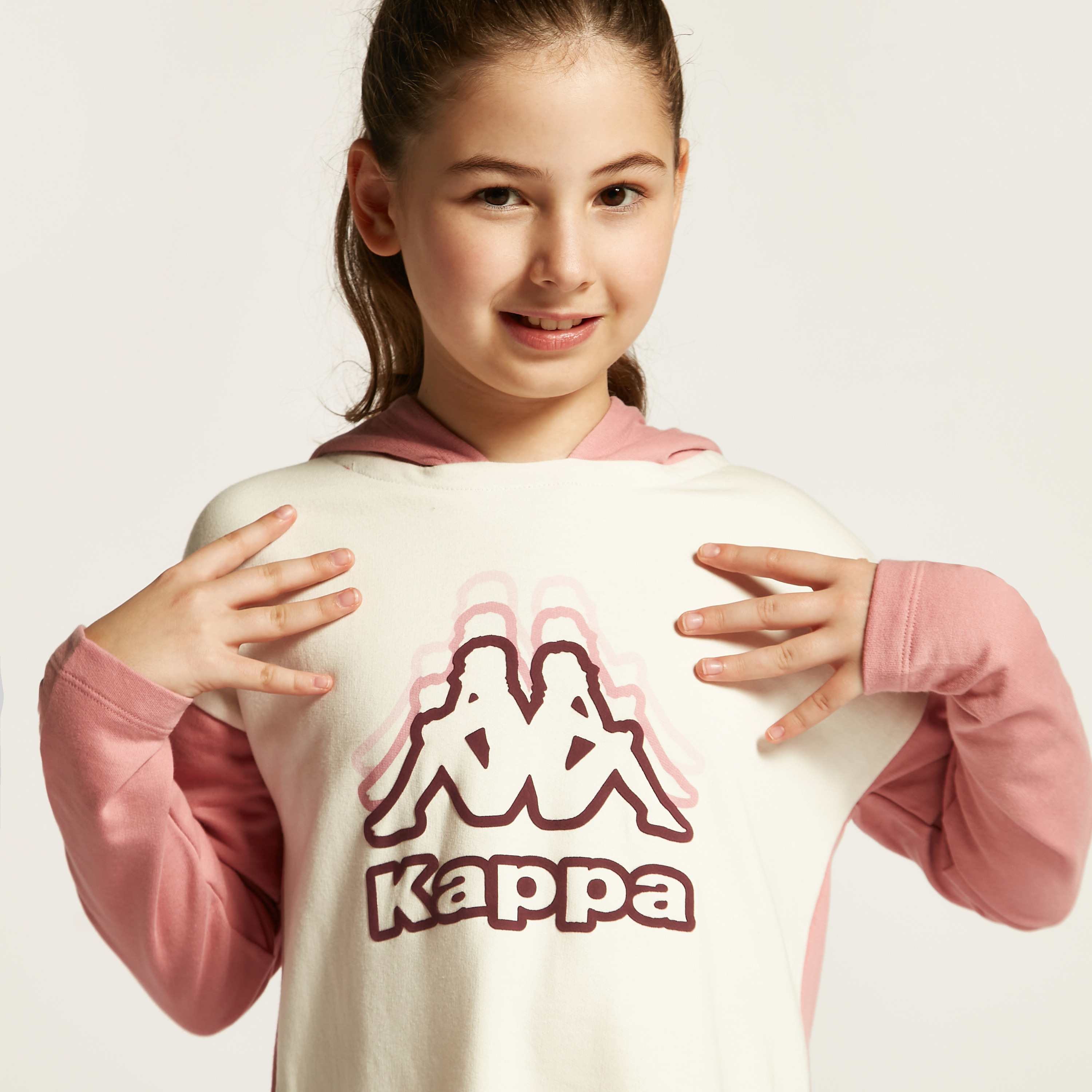 Kappa Logo Print Sweat Dress with Hood and Snap Buttons-girls-clothing-dressesandjumpsuits-image-3