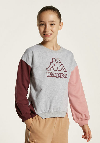 Kappa Colourblock Sweatshirt with Crew Neck and Long Sleeves