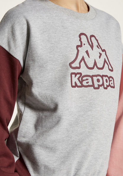 Kappa Colourblock Sweatshirt with Crew Neck and Long Sleeves-Jackets-image-2