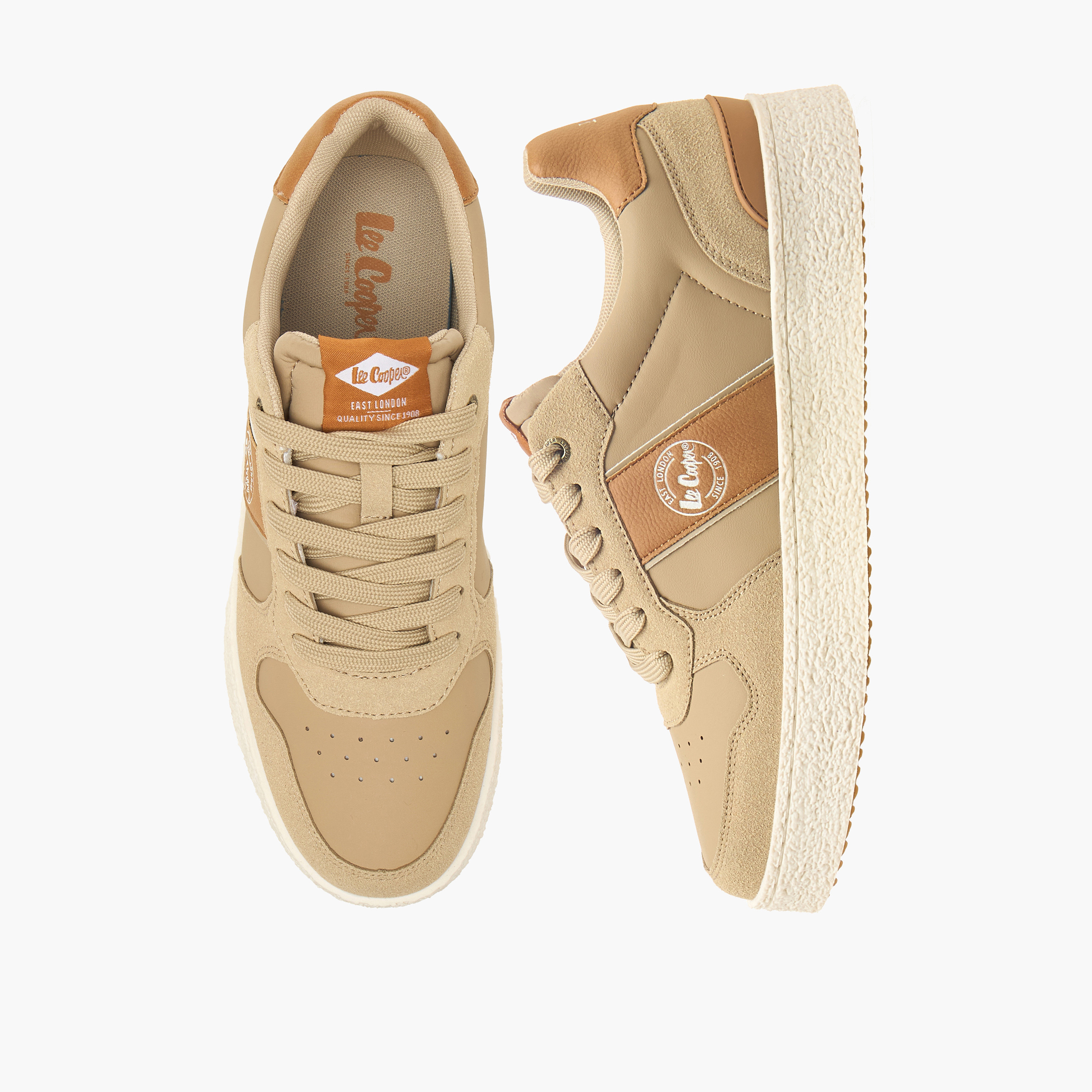 Lee Cooper Men Panelled Lace-Up Sneakers-men-shoes-sneakers-image-1