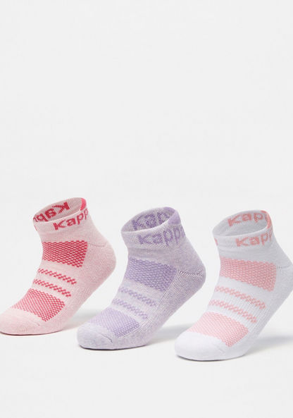 Kappa Textured Ankle Length Socks - Set of 3-Girl%27s Socks & Tights-image-0