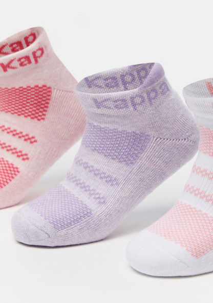 Kappa Textured Ankle Length Socks - Set of 3-Girl%27s Socks & Tights-image-2