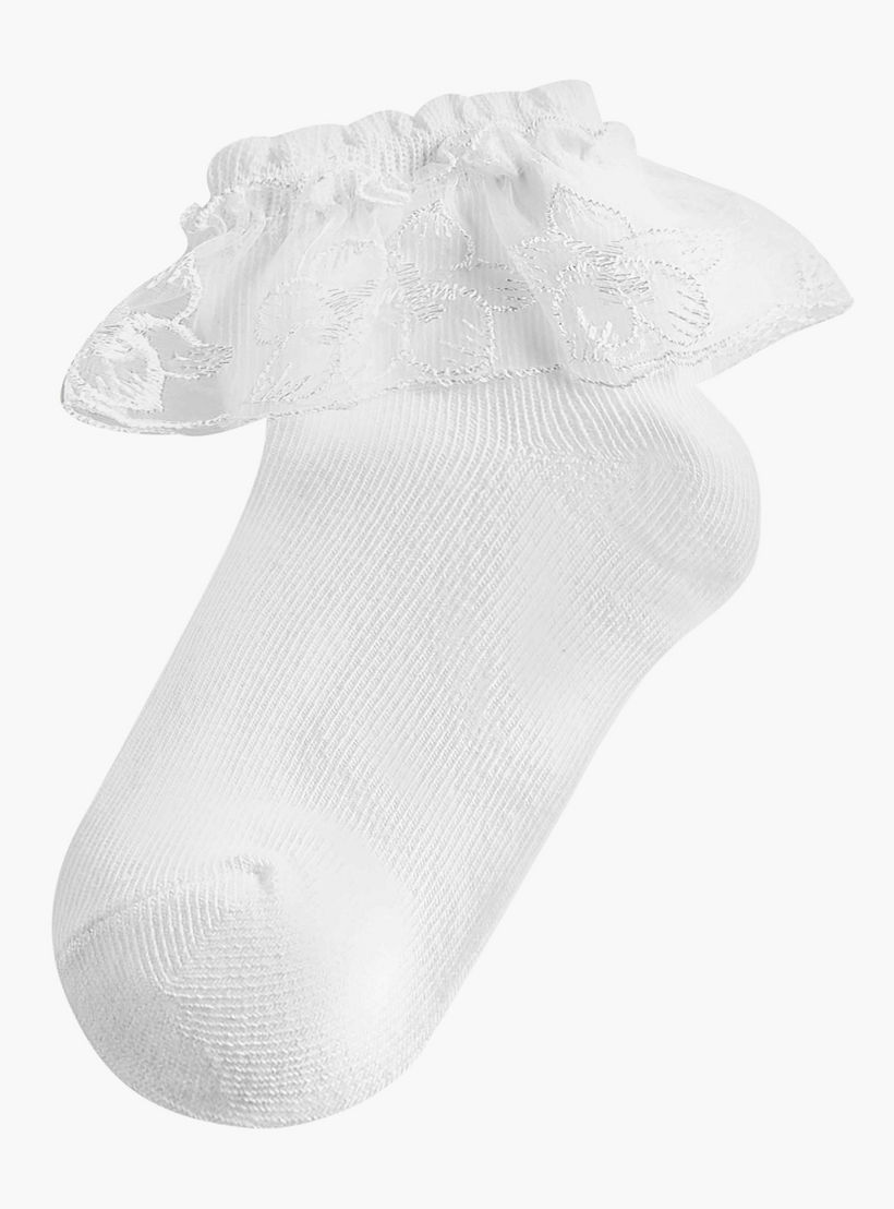 طقم جوارب 3 أزواج بتفاصيل كشكش مطرّزة للبنات من سيليست-girls-accessories-socks-image-2