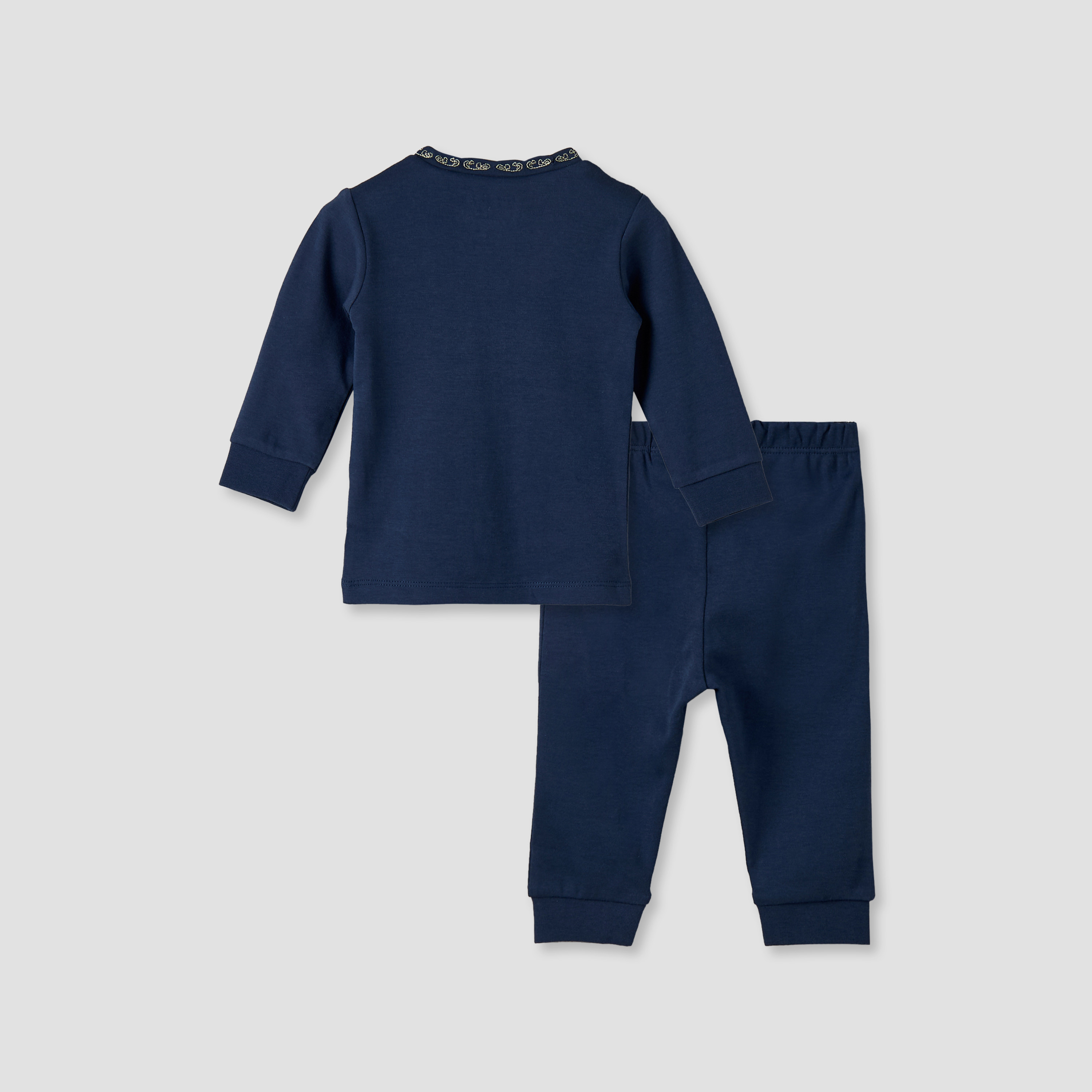 Giggles Cotton Henley Neck Long Sleeve Pyjama Set with Embroidery-baby-boys-clothing-nightwear-pyjamasets-image-3