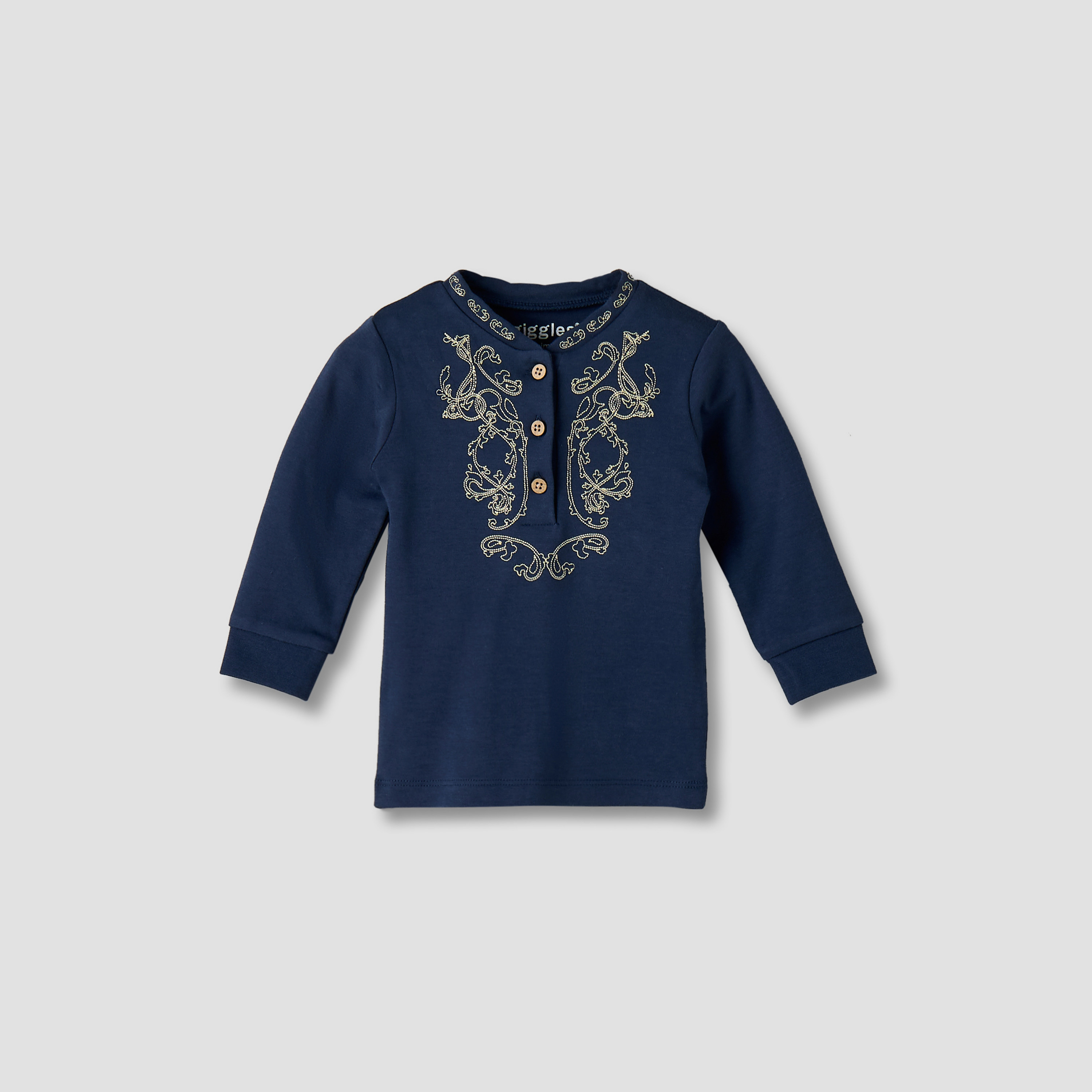 Giggles Cotton Henley Neck Long Sleeve Pyjama Set with Embroidery-baby-boys-clothing-nightwear-pyjamasets-image-8