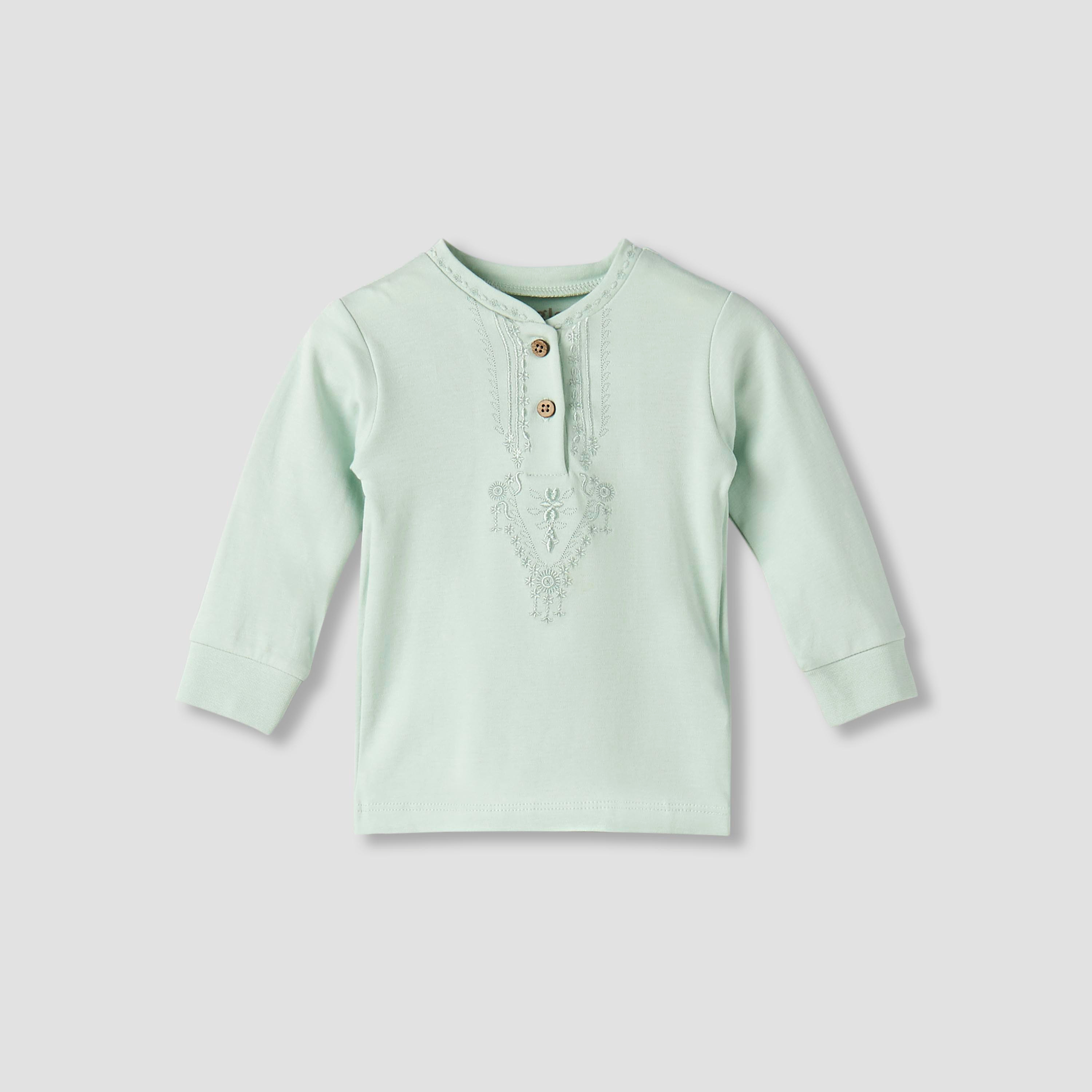 Giggles Cotton Henley Neck Long Sleeve Pyjama Set with Embroidery-baby-boys-clothing-nightwear-pyjamasets-image-3