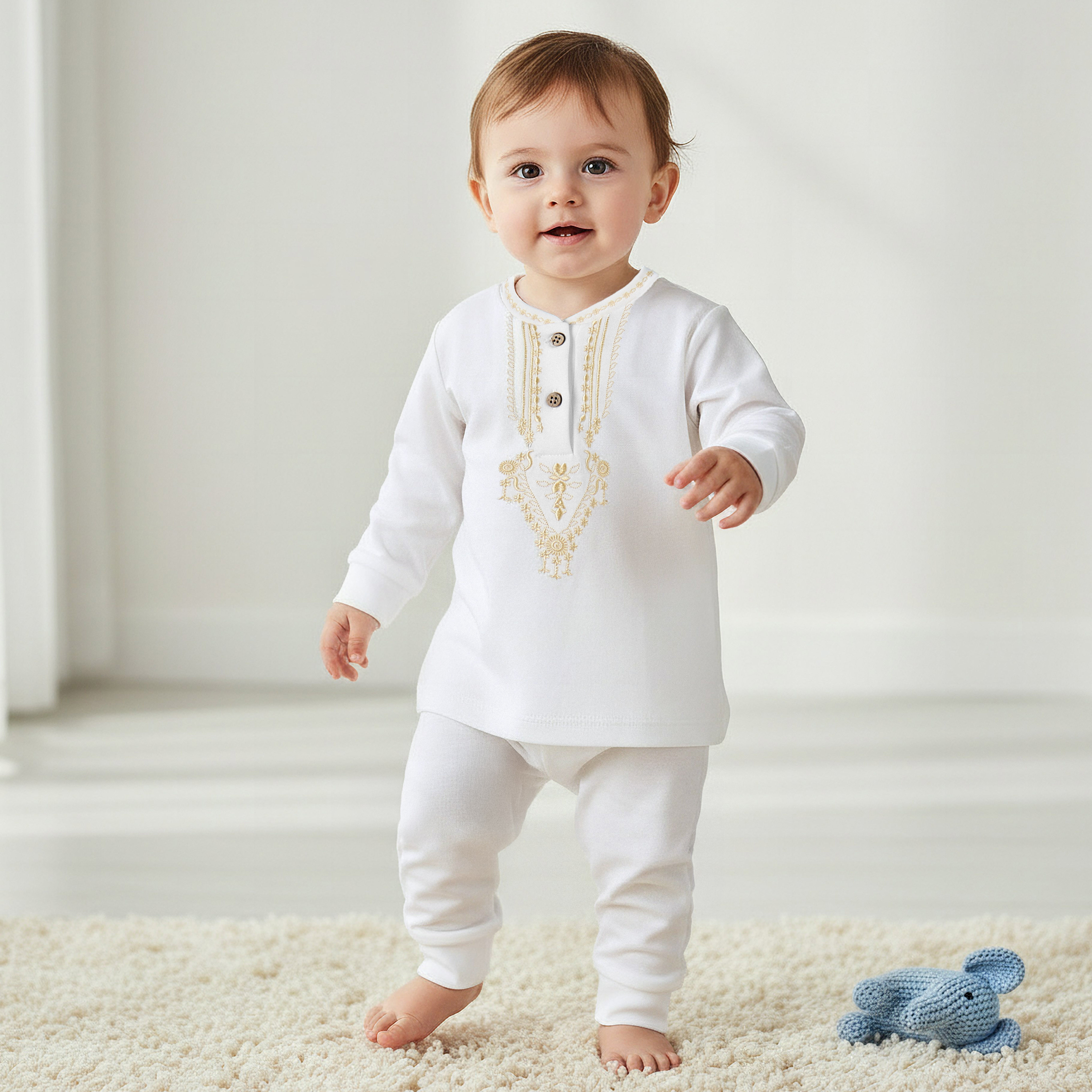 Giggles Cotton Henley Neck Long Sleeve Pyjama Set with Embroidery-baby-boys-clothing-nightwear-pyjamasets-image-1
