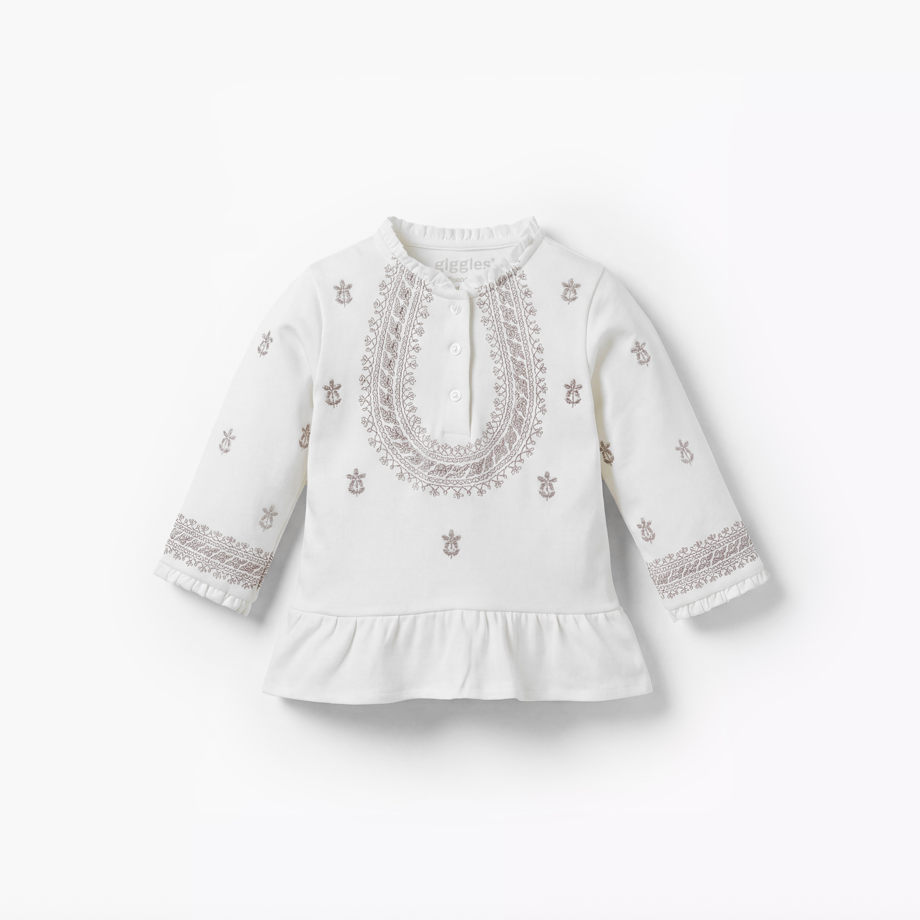 طقم بيجاما قطن بياقة هنلي وأكمام طويلة وتطريزات من جيجلز-baby-boys-clothing-nightwear-pyjamasets-image-3