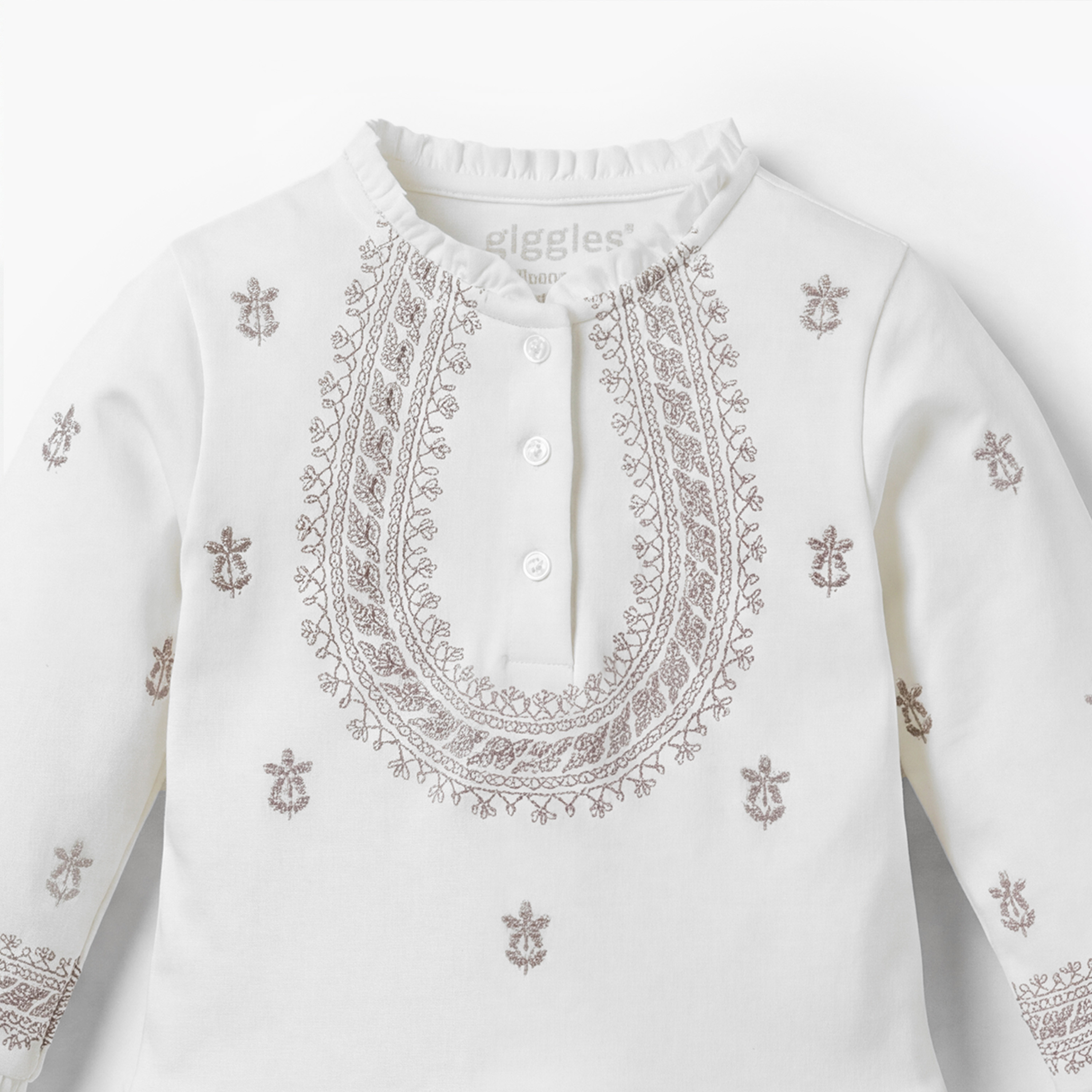 طقم بيجاما قطن بياقة هنلي وأكمام طويلة وتطريزات من جيجلز-baby-boys-clothing-nightwear-pyjamasets-image-5