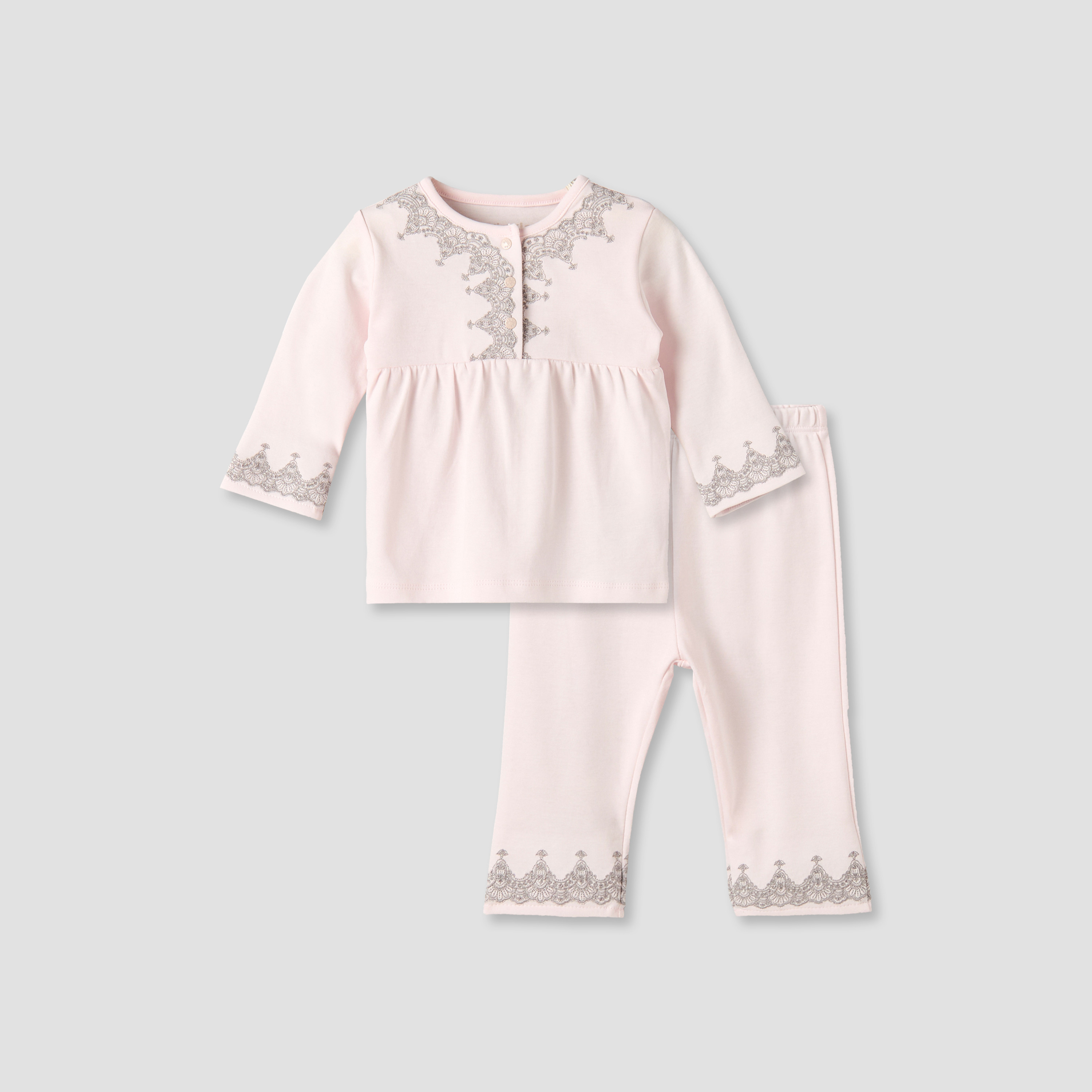 Giggles Cotton Henley Neck Long Sleeve Pyjama Set with Embroidery-baby-boys-clothing-nightwear-pyjamasets-image-2