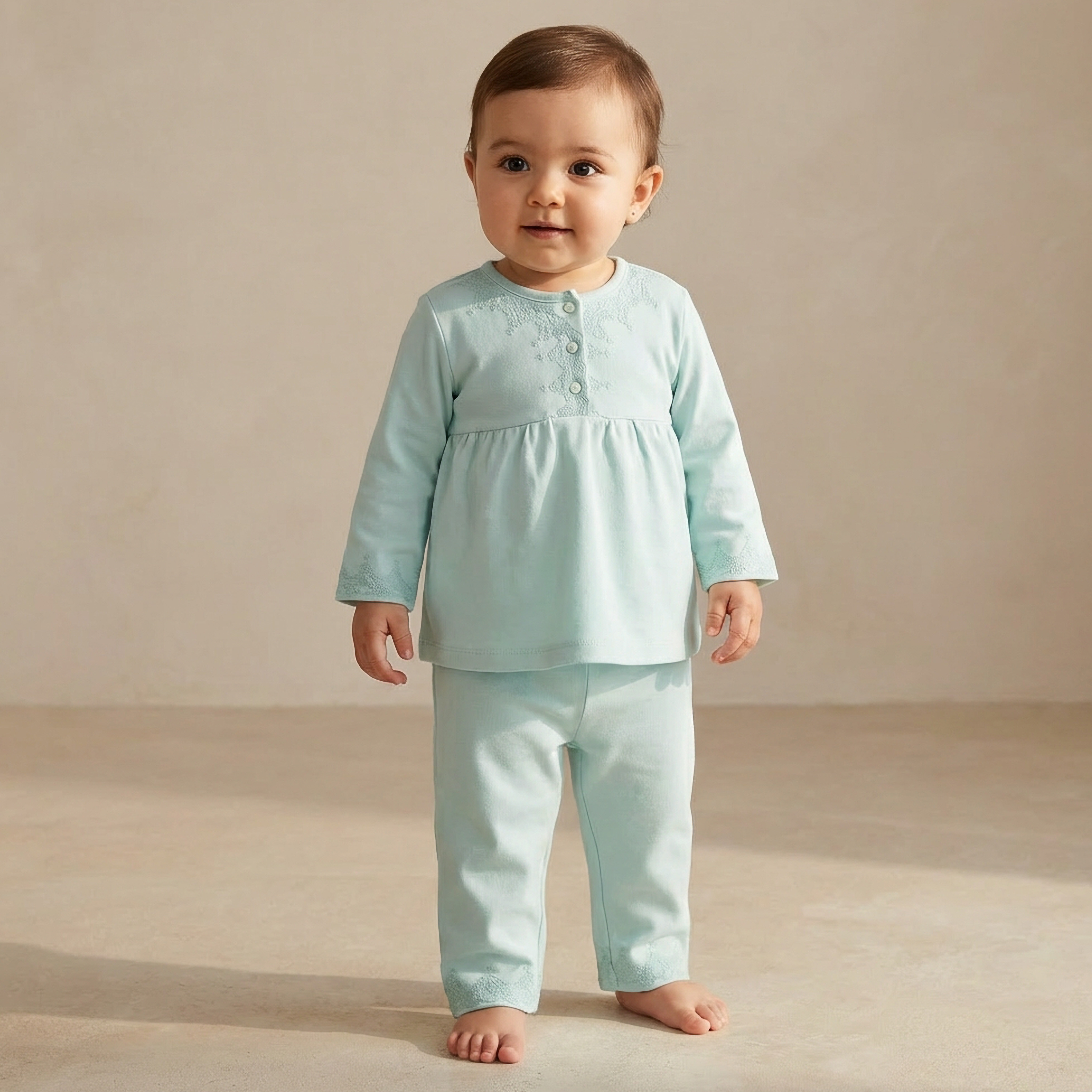 Giggles Cotton Henley Neck Long Sleeve Pyjama Set with Embroidery-baby-boys-clothing-nightwear-pyjamasets-image-1