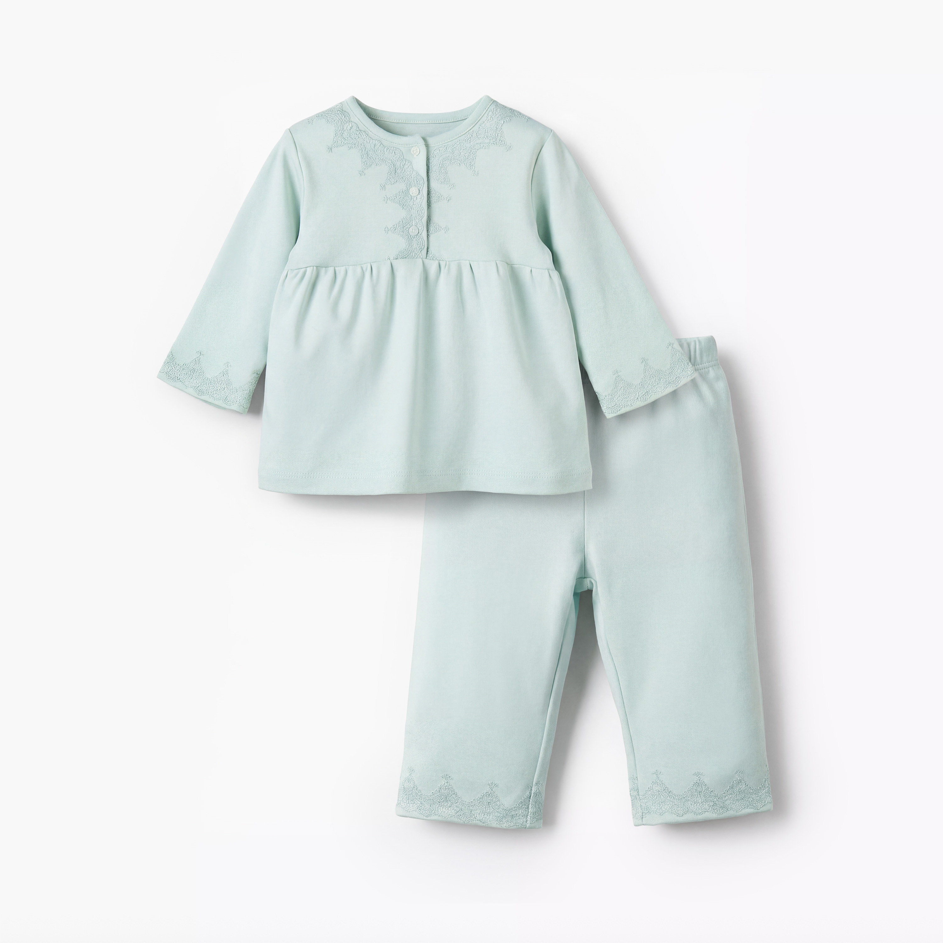 Giggles Cotton Henley Neck Long Sleeve Pyjama Set with Embroidery-baby-boys-clothing-nightwear-pyjamasets-image-2