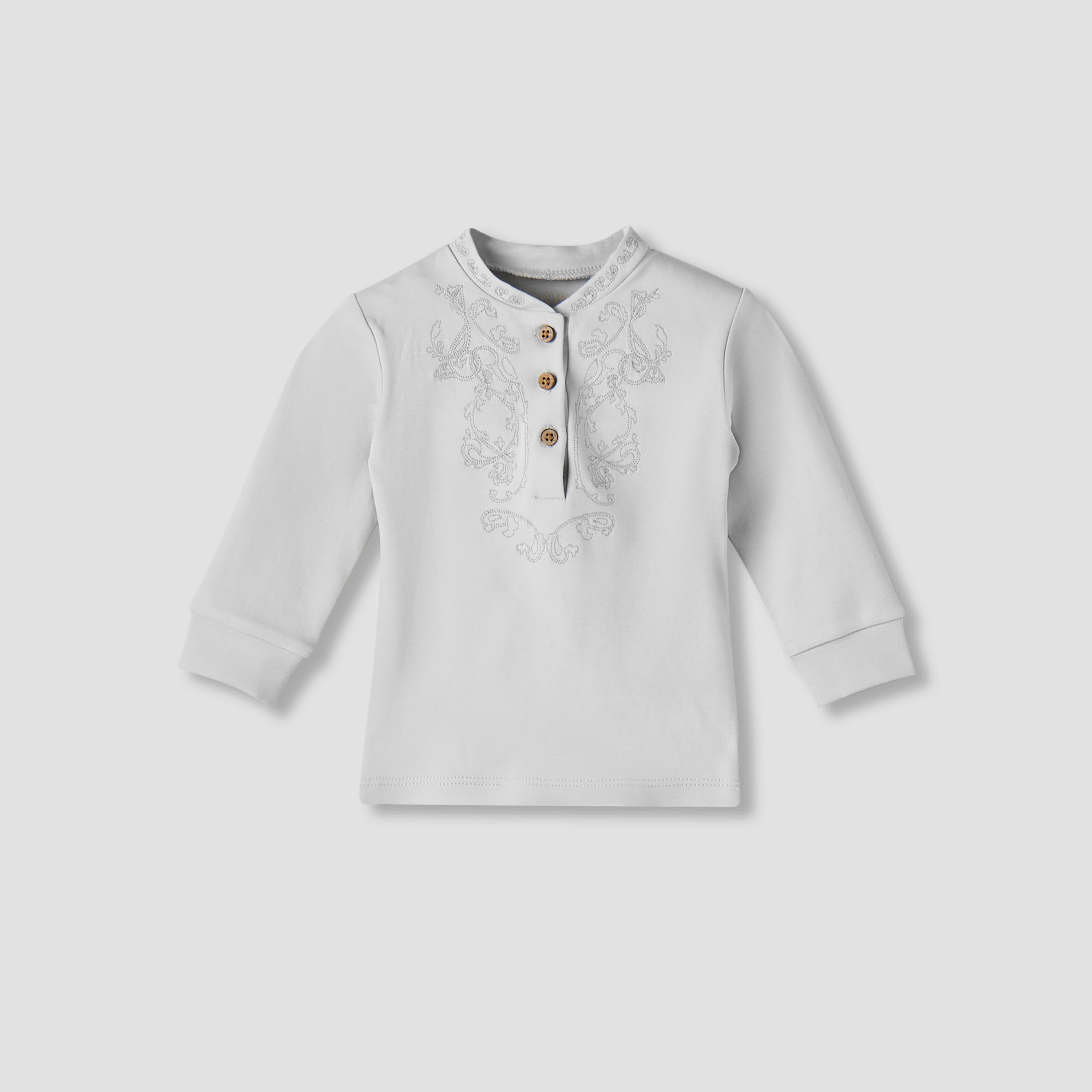 Giggles Cotton Mandarin Collar Long Sleeves Pyjama Set with Embroidery-baby-boys-clothing-nightwear-pyjamasets-image-3