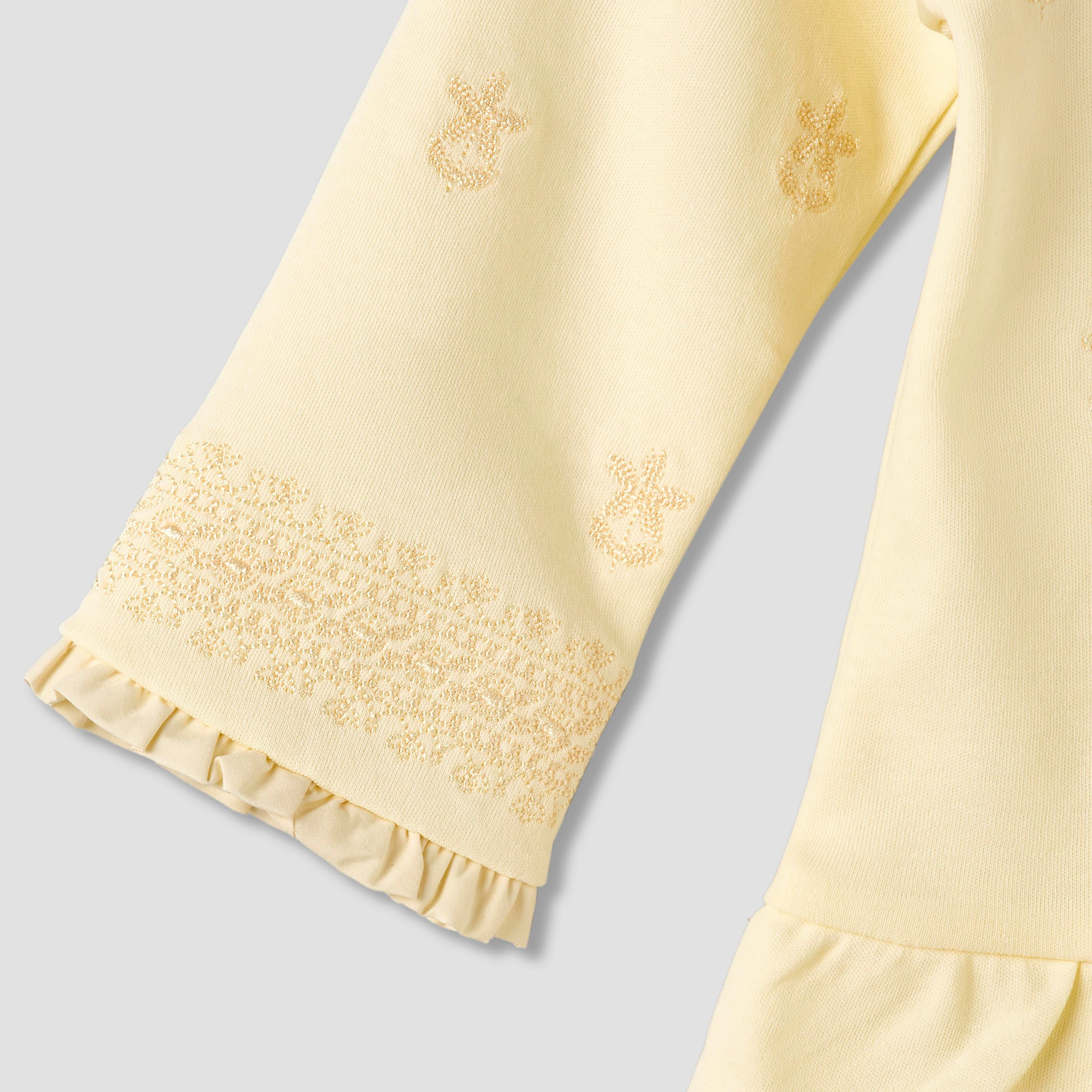 طقم بيجاما قطن بأكمام طويلة بياقة باي كراست مع تطريز من جيجلز-baby-girls-clothing-nightwear-pyjamasets-image-1