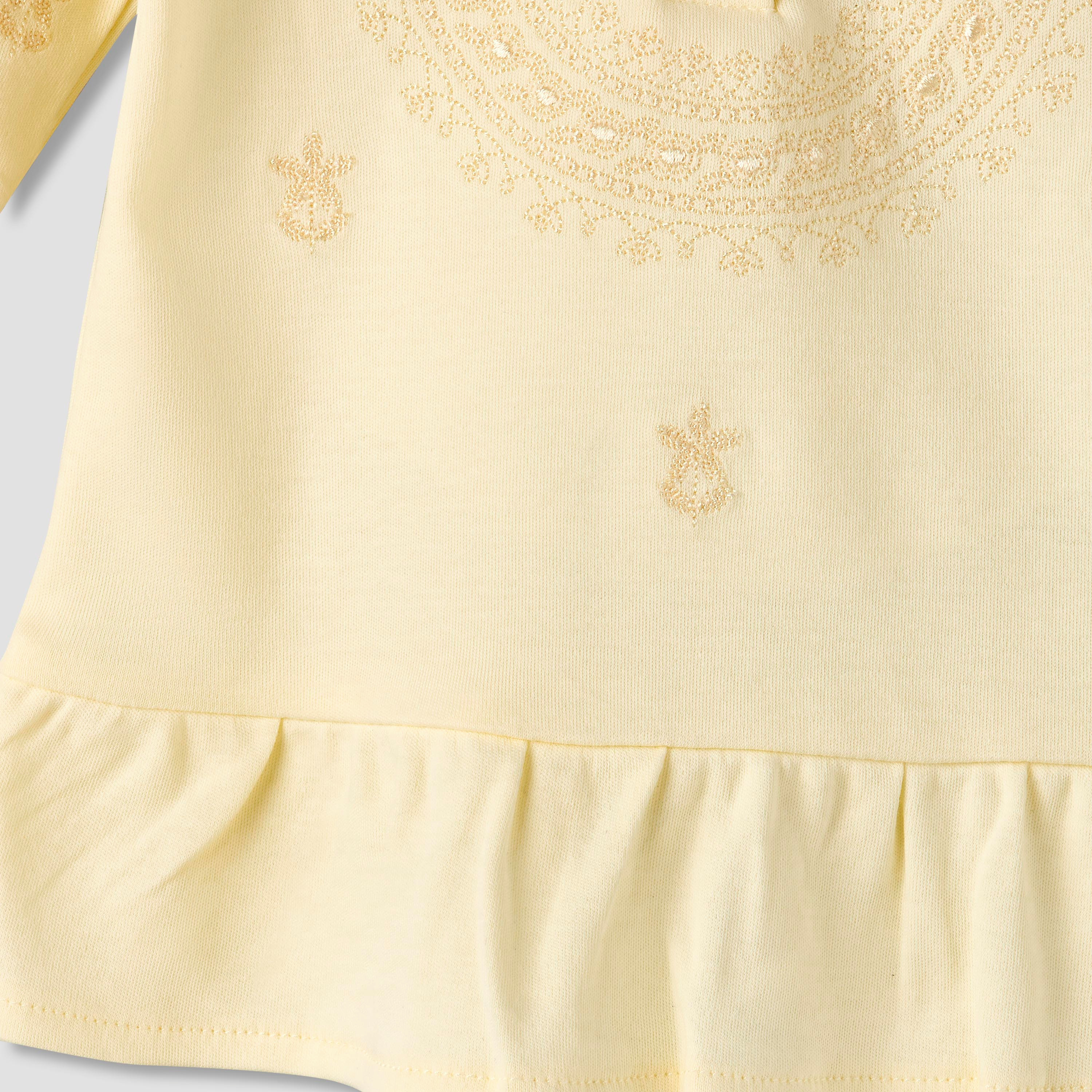 طقم بيجاما قطن بأكمام طويلة بياقة باي كراست مع تطريز من جيجلز-baby-girls-clothing-nightwear-pyjamasets-image-4