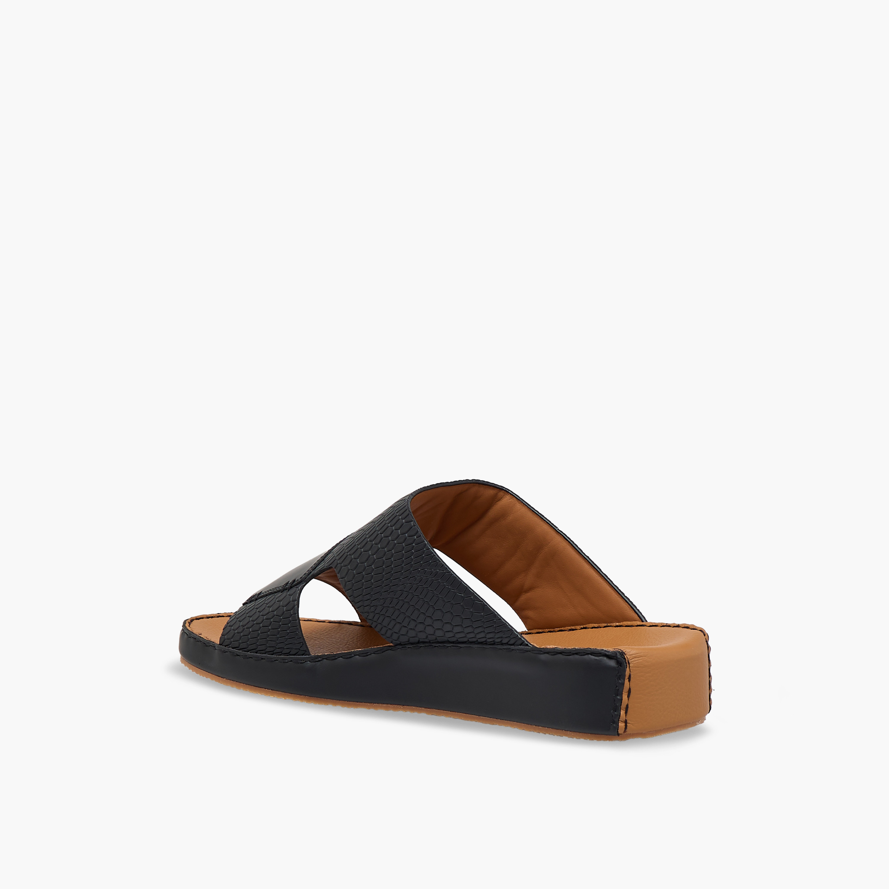 Duchini Men Textured Leather Arabic Sandals-men-shoes-sandals-image-5