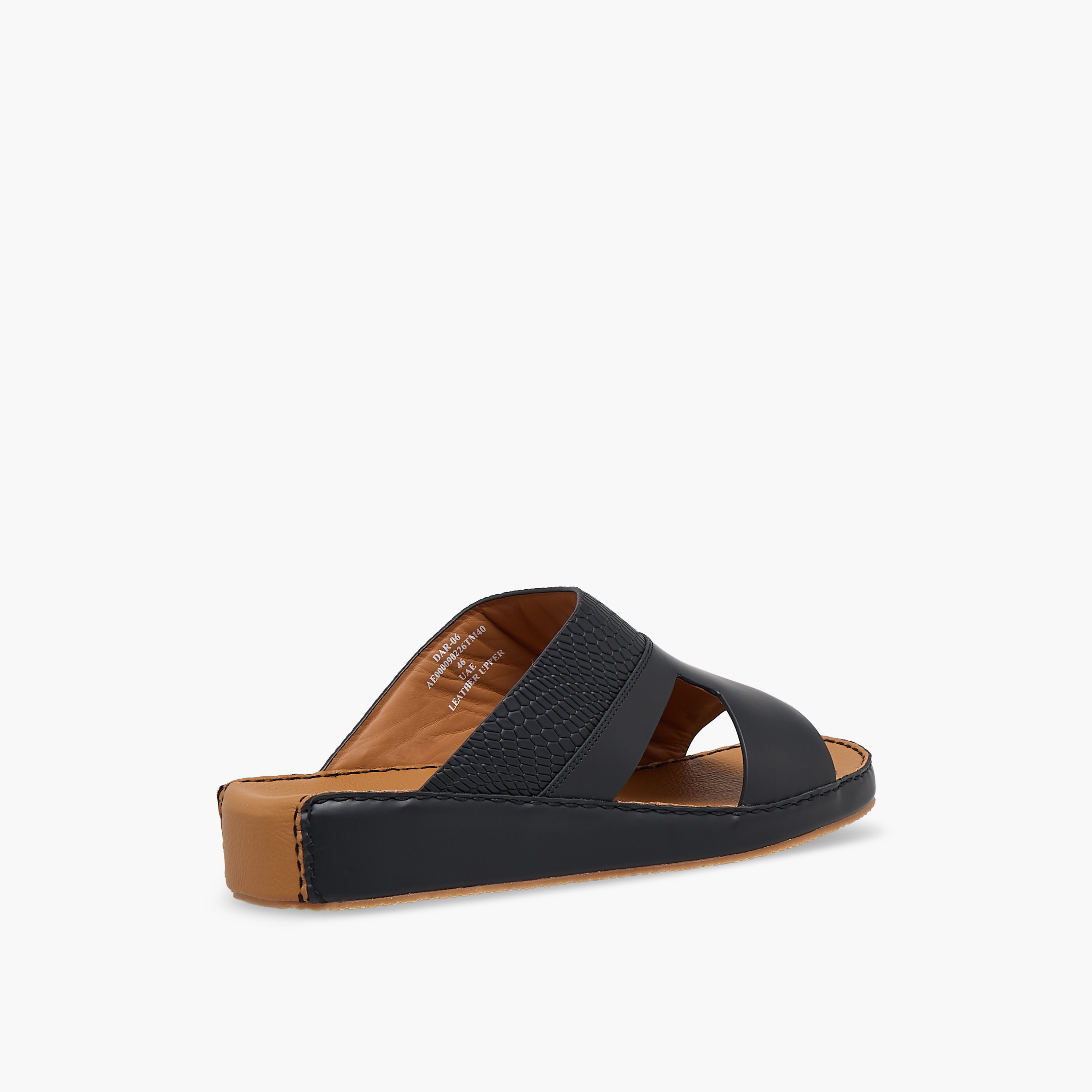 Duchini Men Textured Leather Arabic Sandals-men-shoes-sandals-image-6