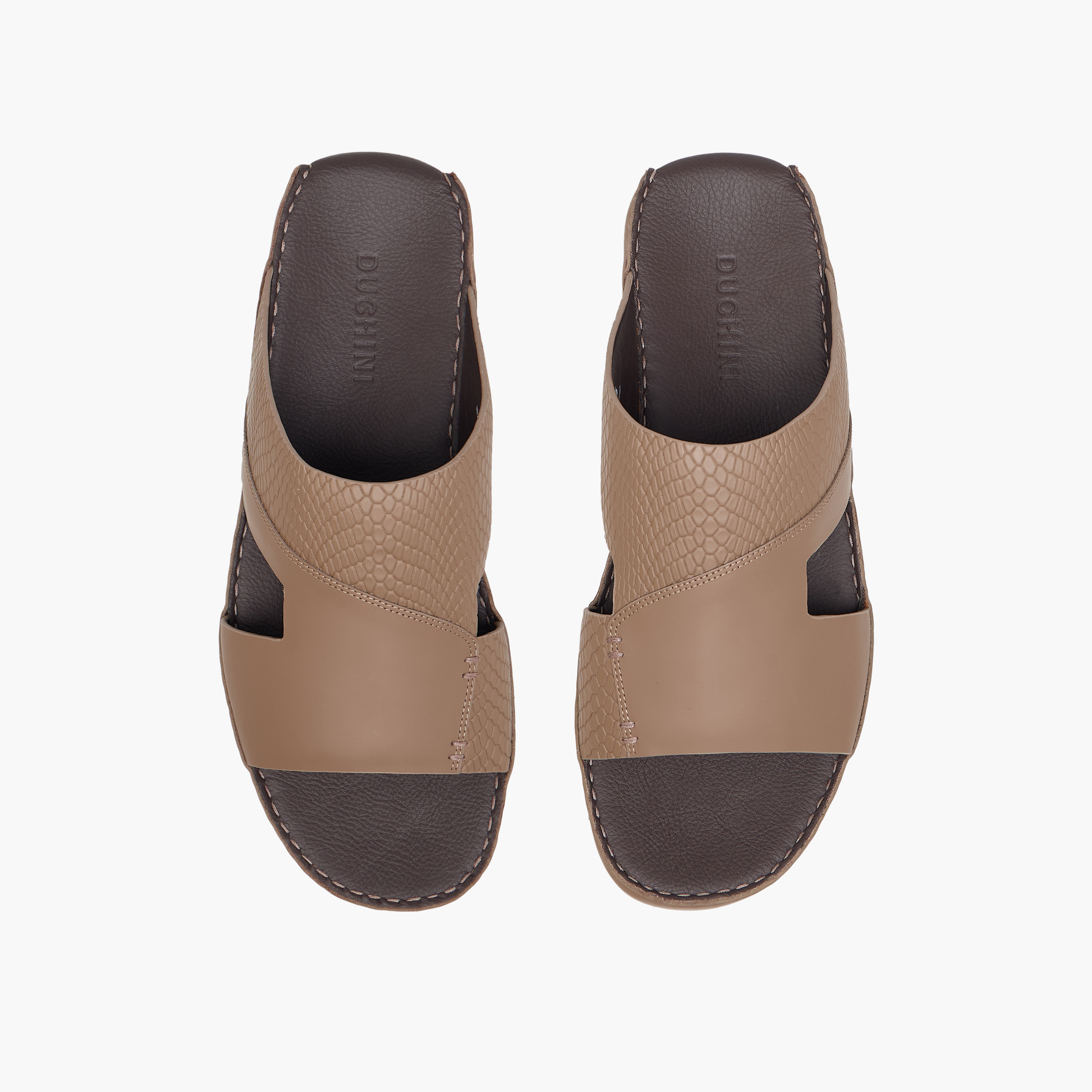 Duchini Men Textured Leather Arabic Sandals-men-shoes-sandals-image-1