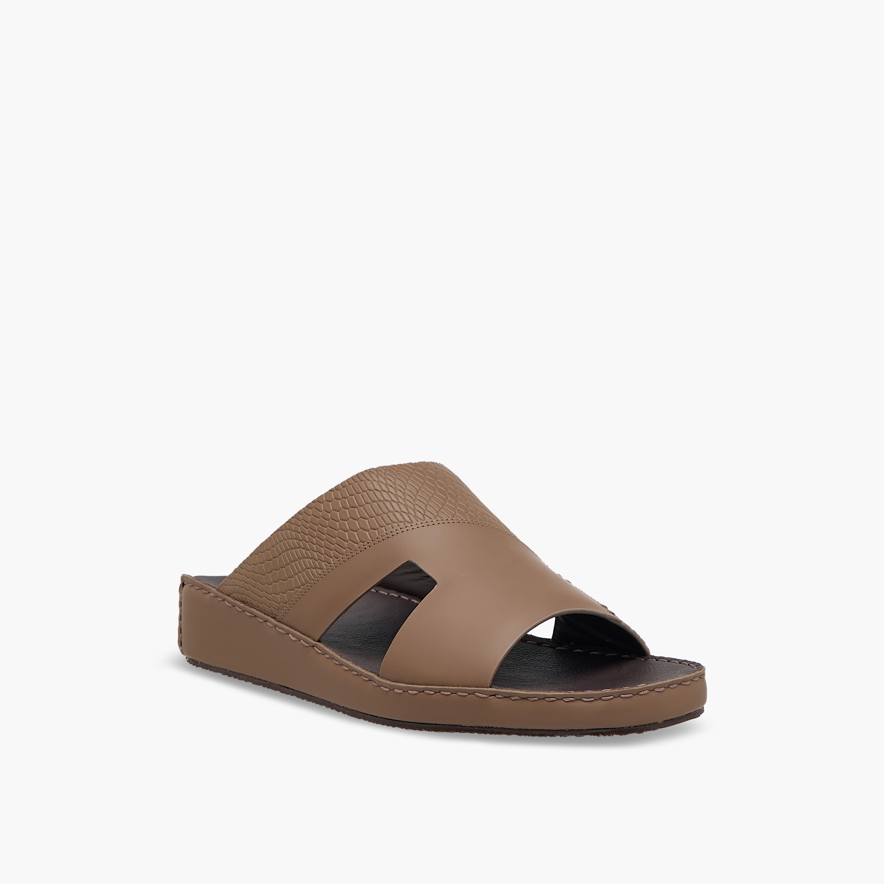 Duchini Men Textured Leather Arabic Sandals-men-shoes-sandals-image-2