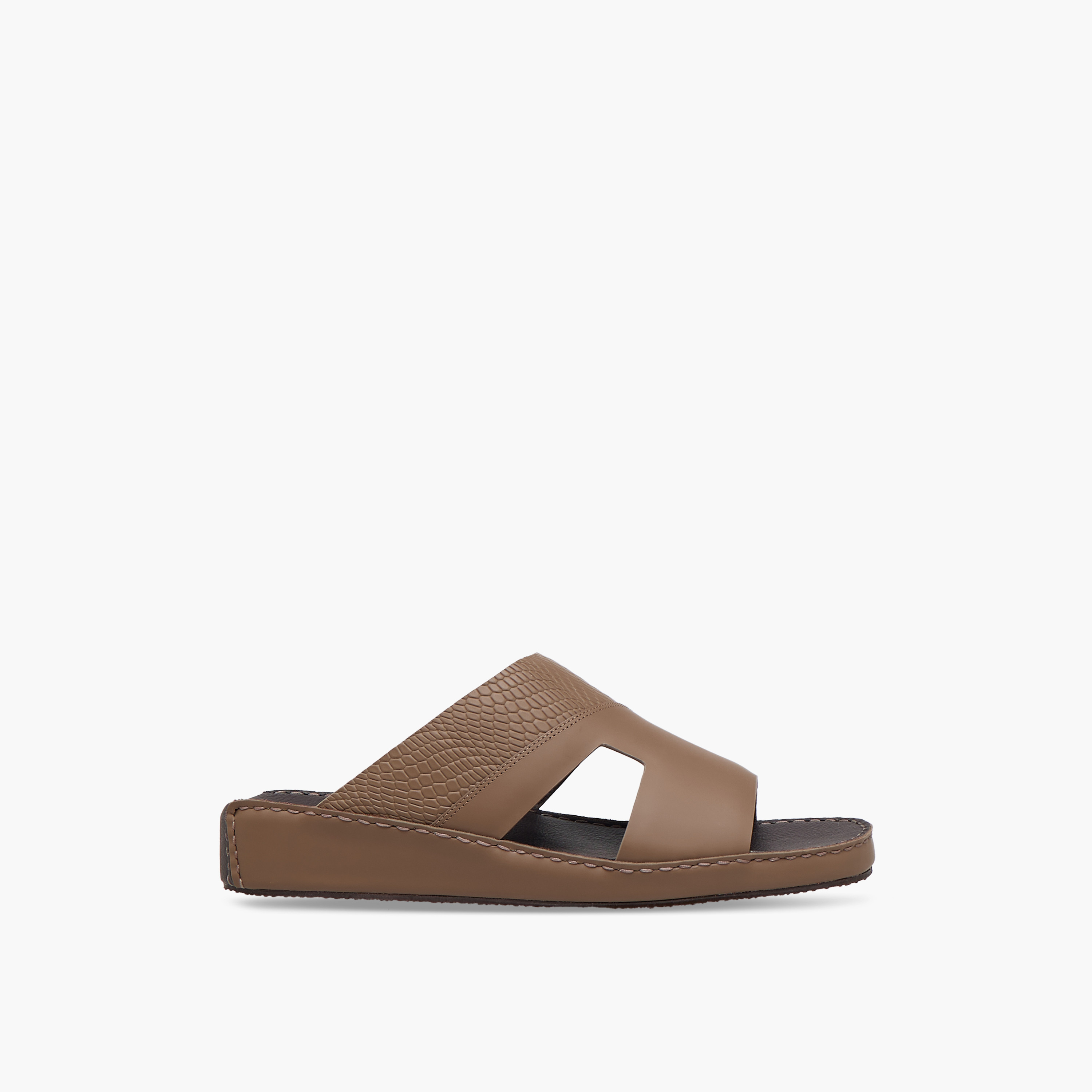 Duchini Men Textured Leather Arabic Sandals-men-shoes-sandals-image-3