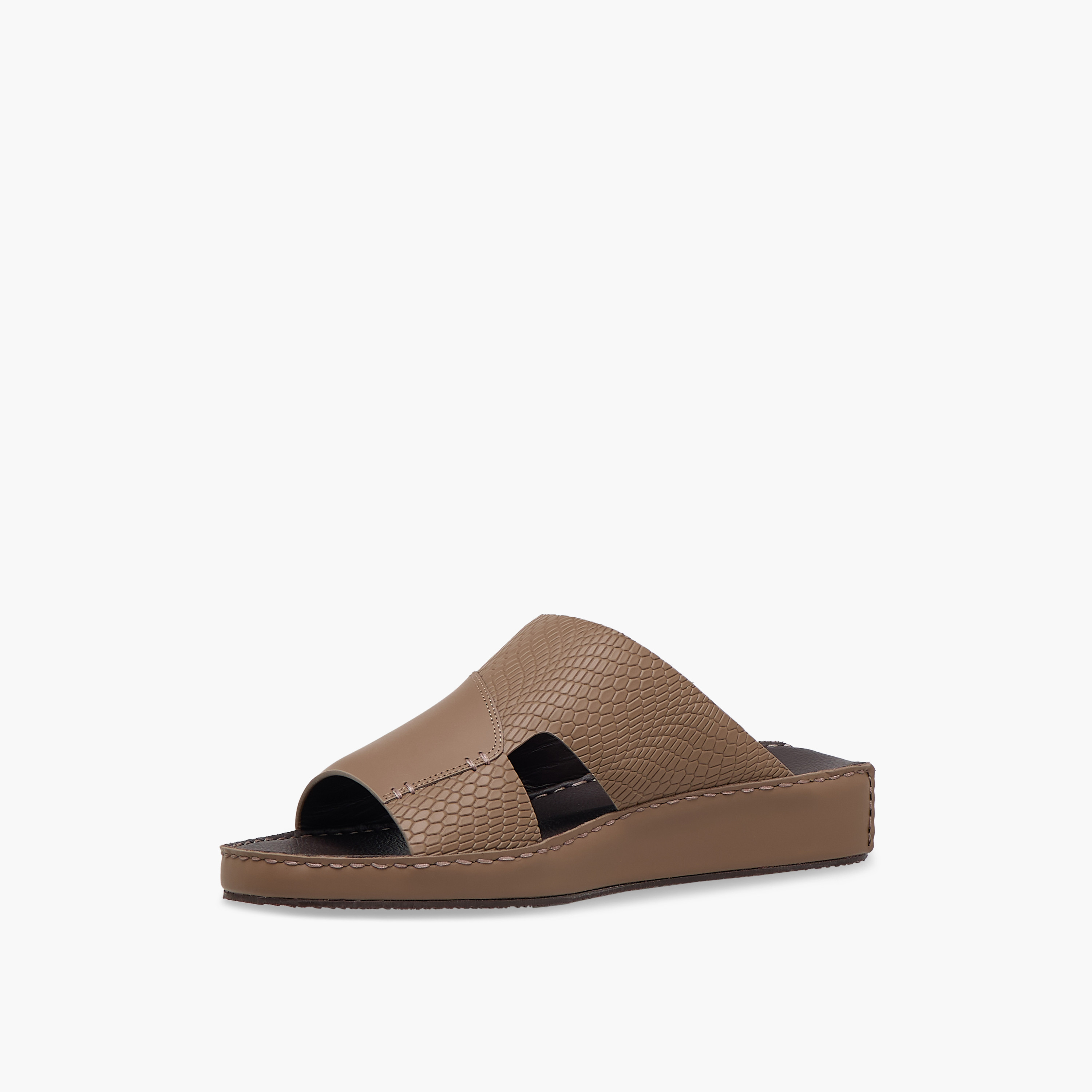 Duchini Men Textured Leather Arabic Sandals-men-shoes-sandals-image-4