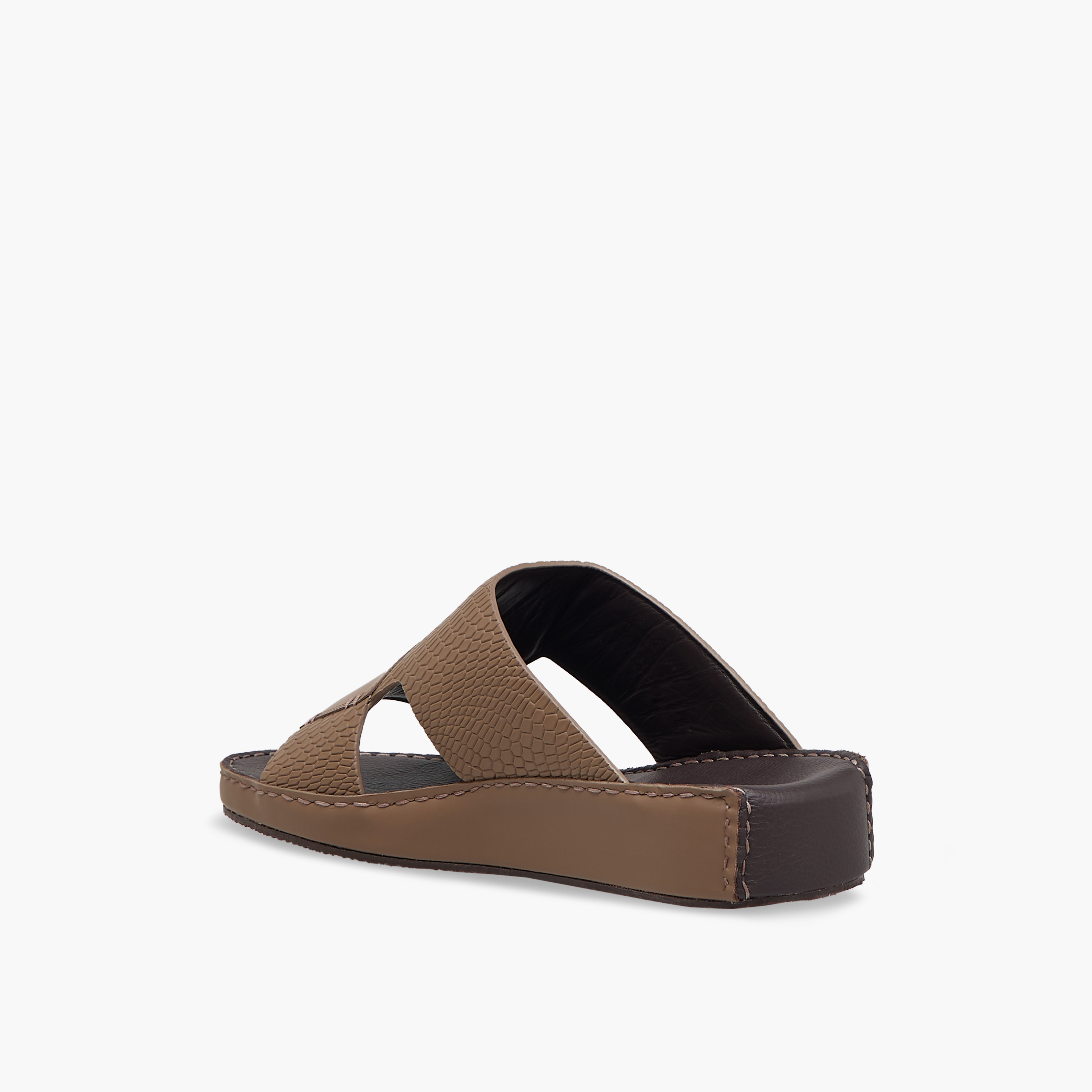 Duchini Men Textured Leather Arabic Sandals-men-shoes-sandals-image-5