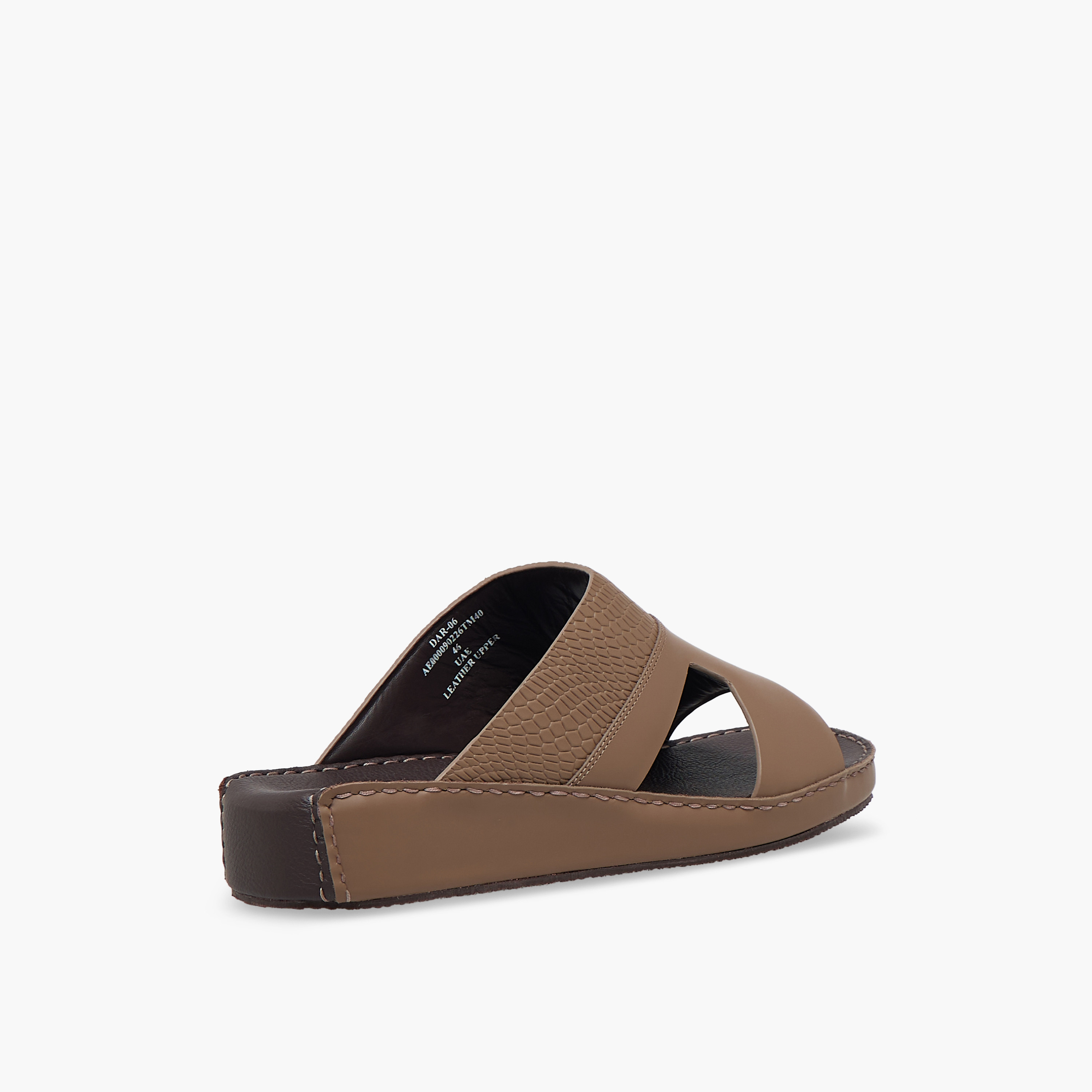 Duchini Men Textured Leather Arabic Sandals-men-shoes-sandals-image-6