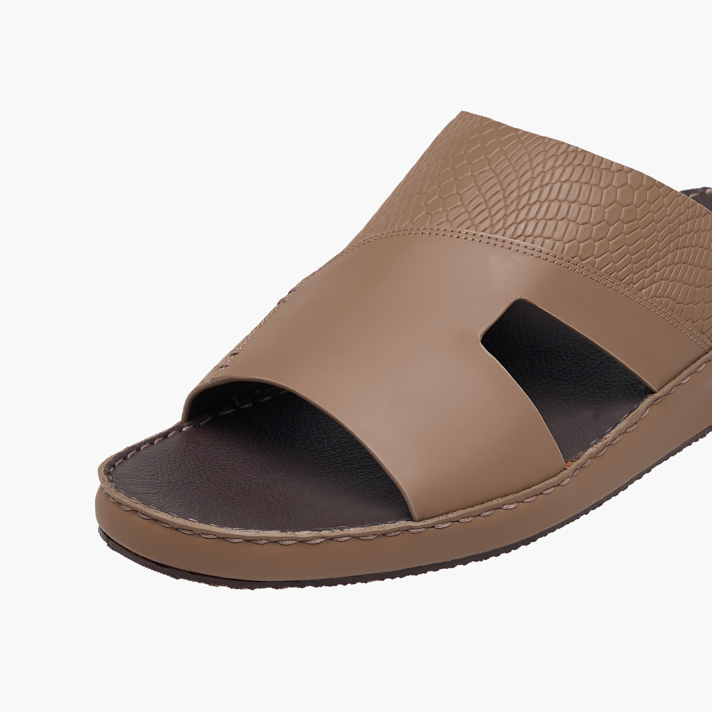 Duchini Men Textured Leather Arabic Sandals-men-shoes-sandals-image-7