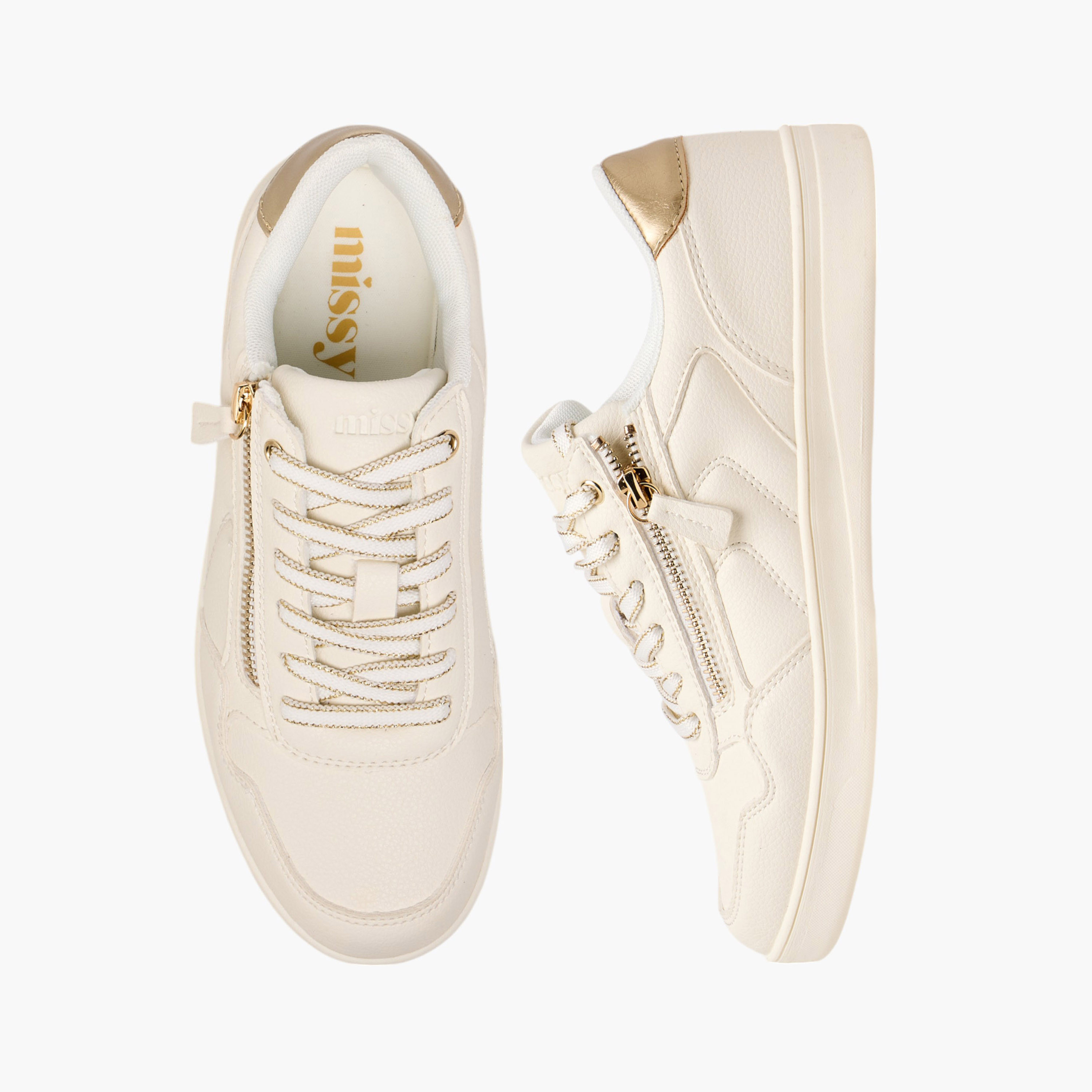 حذاء سنيكرز بتفاصيل سحاب ورباط إغلاق من ميسي-women-shoes-sneakers-image-1