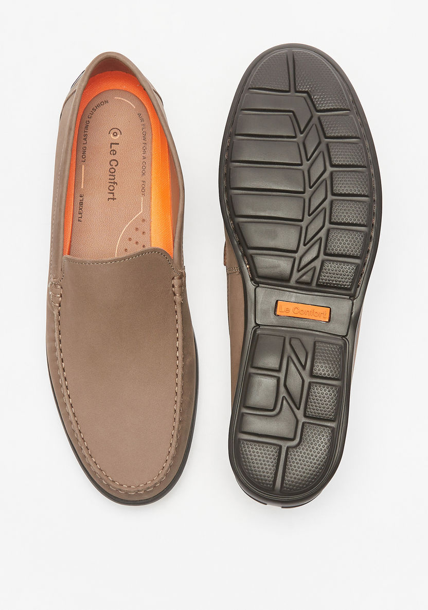 Le Confort Solid Leather Slip-On Loafers-Loafers-image-4