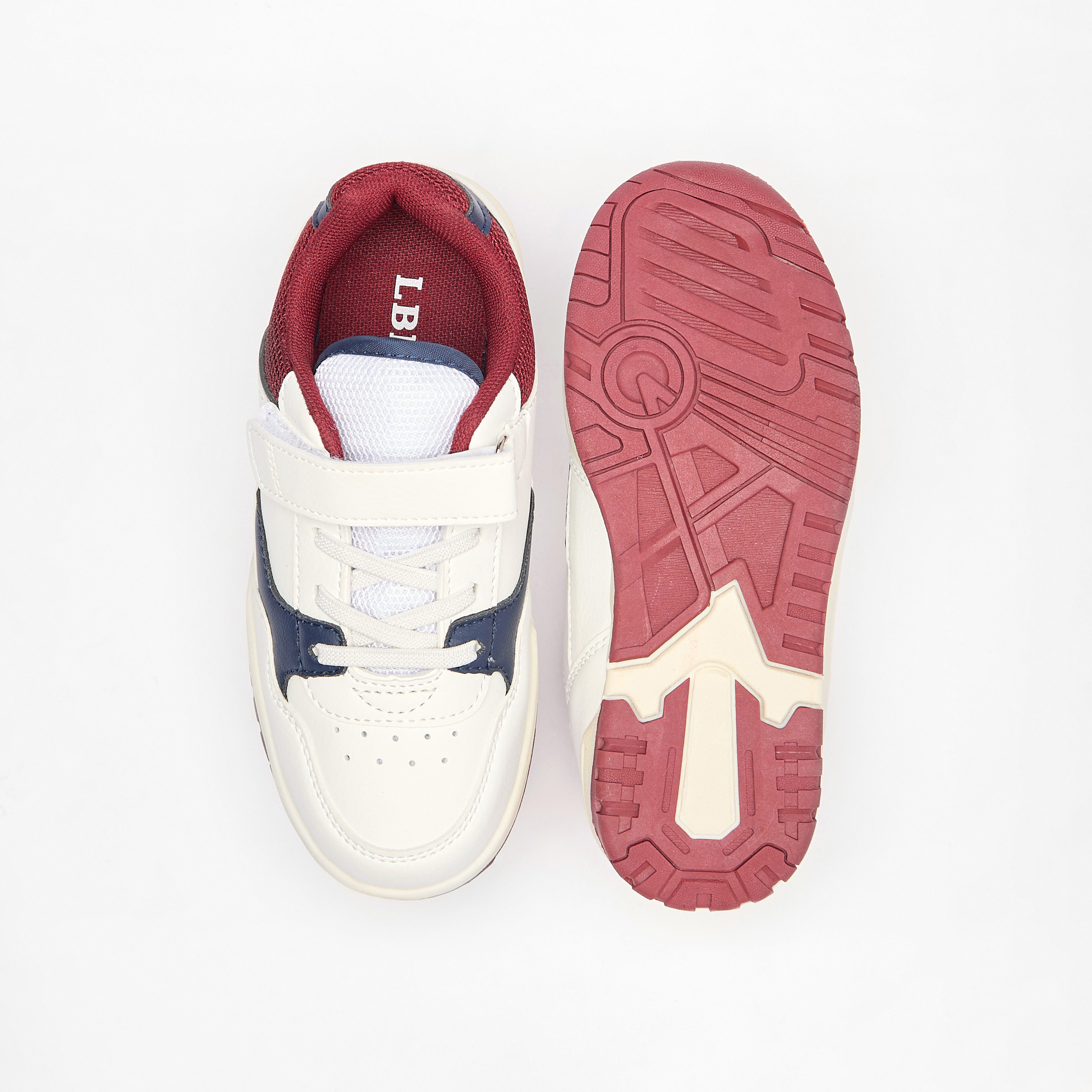 LBL by Shoexpress Panelled Shoes with Hook and Loop Closure-boys-shoes-schoolshoes-image-4