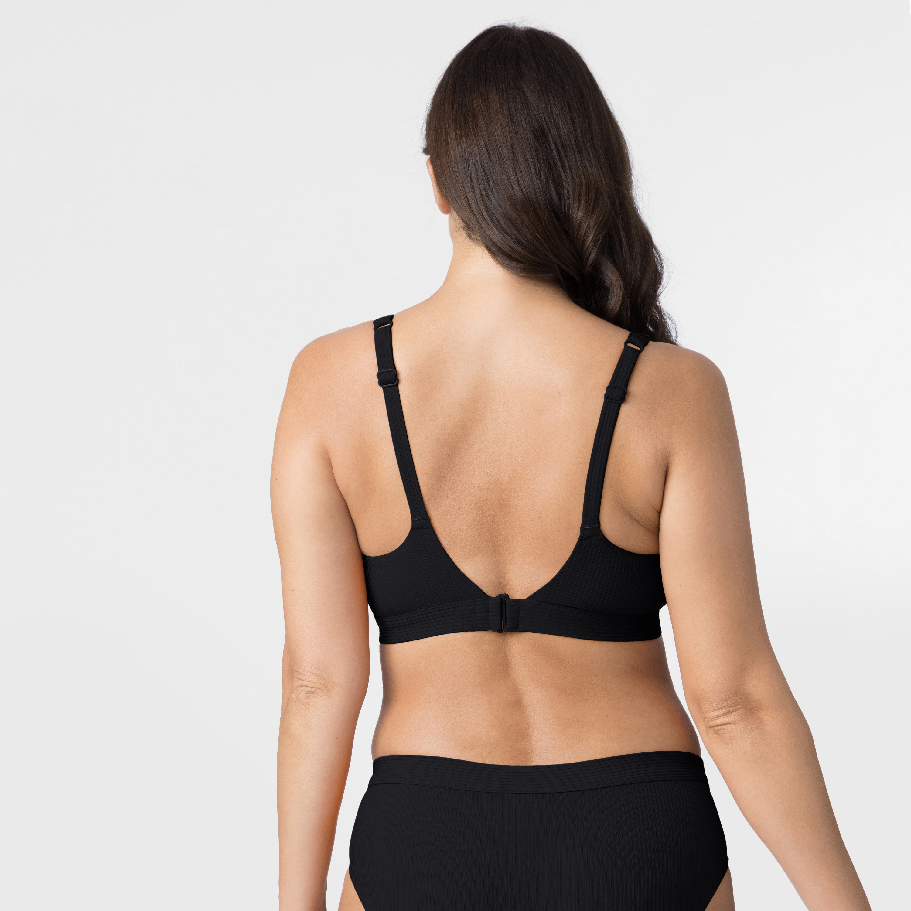 طقم بيكيني علوية باللون الأسود مضلعة وقابلة للإزالة غير سلكي من دورينا-women-clothing-swimandbeach-bikinis-image-2