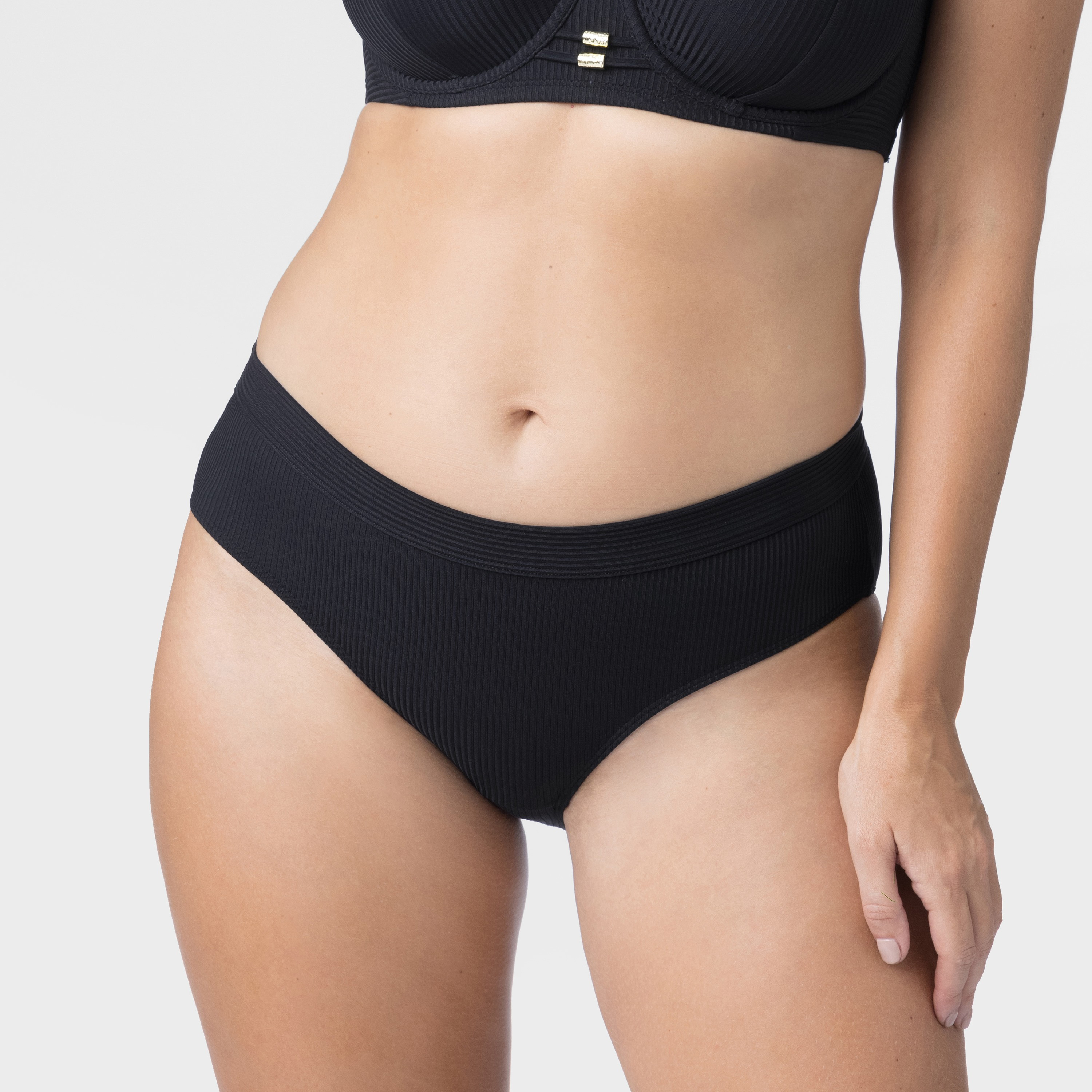 Dorina Black Ribbed Hipster Bikini Bottom-women-clothing-swimandbeach-bikinis-image-4