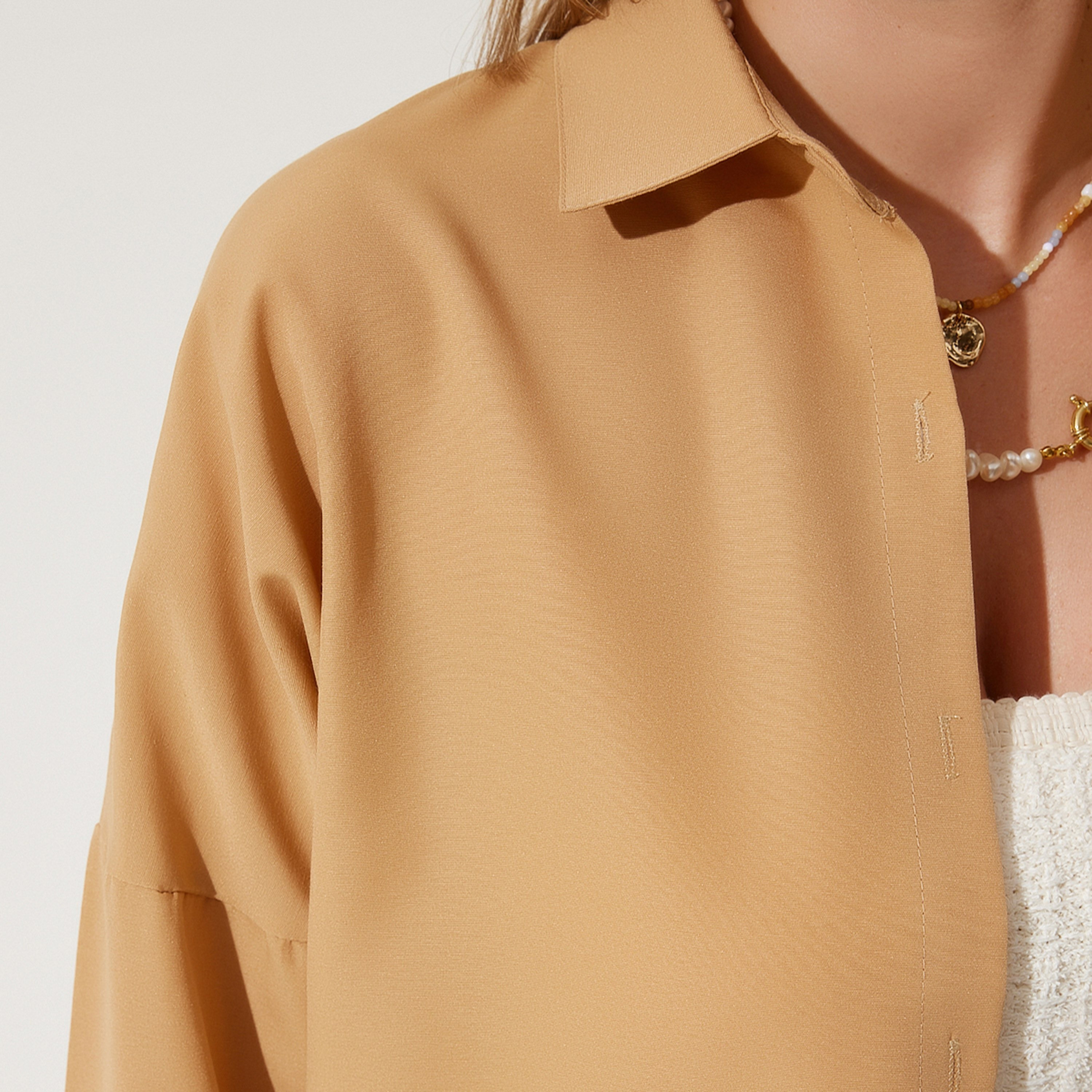 Happiness Istanbul Collared Dropped Sleeves Women's Shirt-women-clothing-shirtsandblouses-shirts-image-48