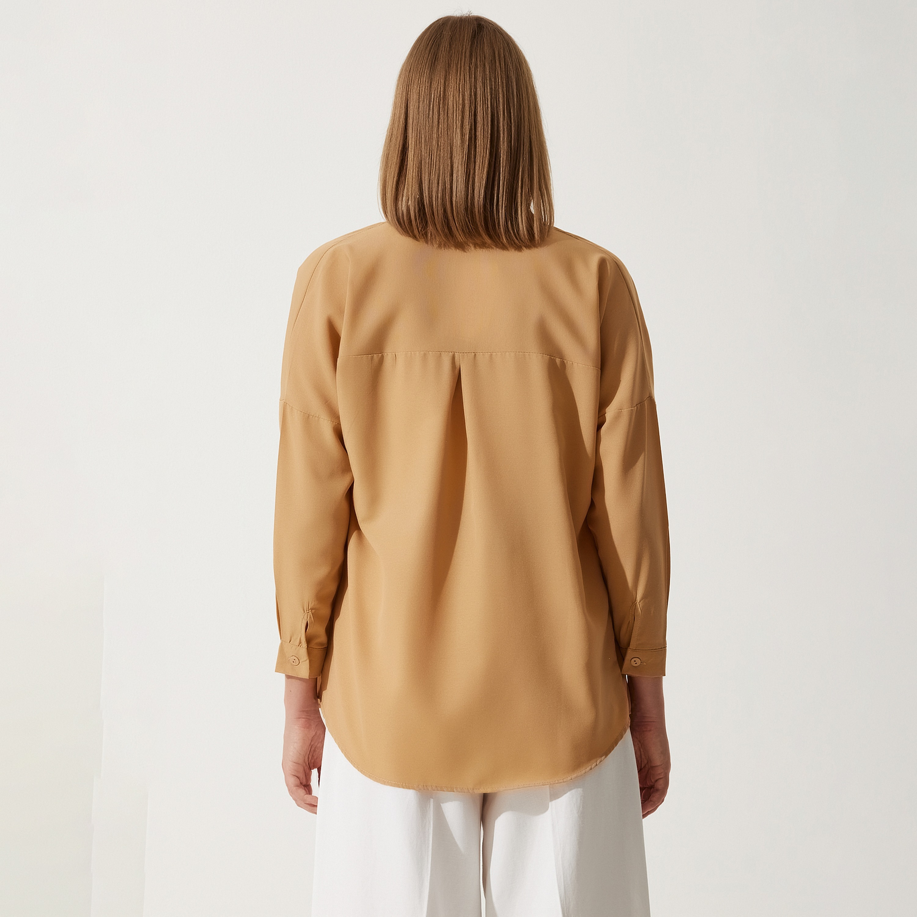 Happiness Istanbul Collared Dropped Sleeves Women's Shirt-women-clothing-shirtsandblouses-shirts-image-49