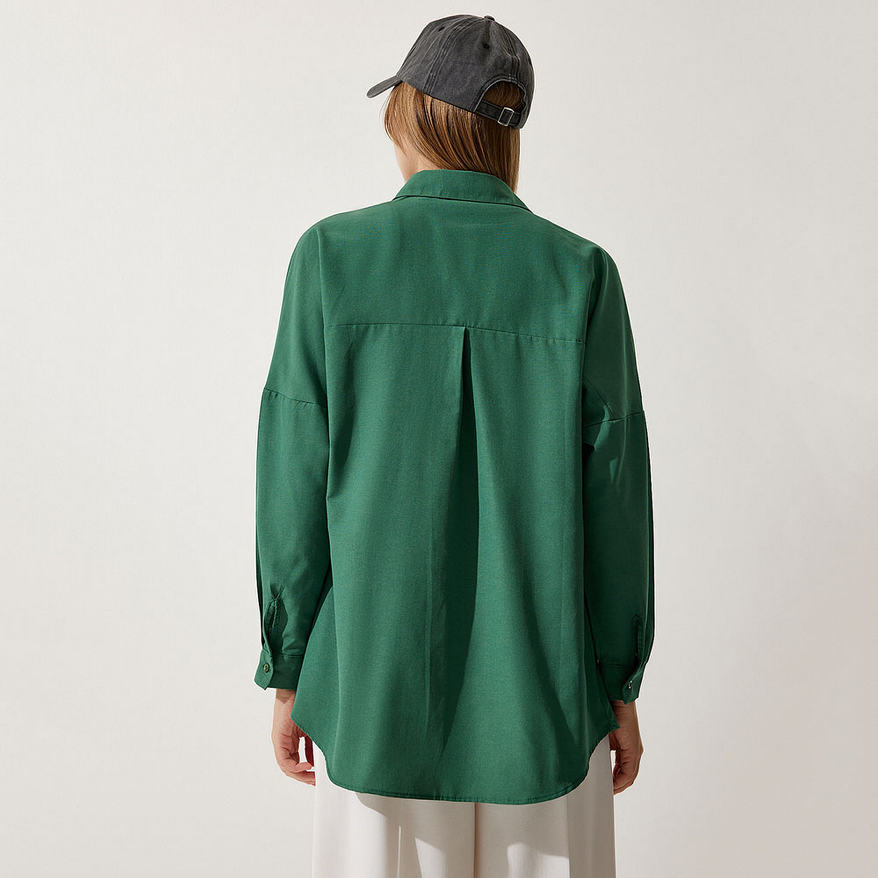 Happiness Istanbul Collared Dropped Sleeves Women's Shirt-women-clothing-shirtsandblouses-shirts-image-52