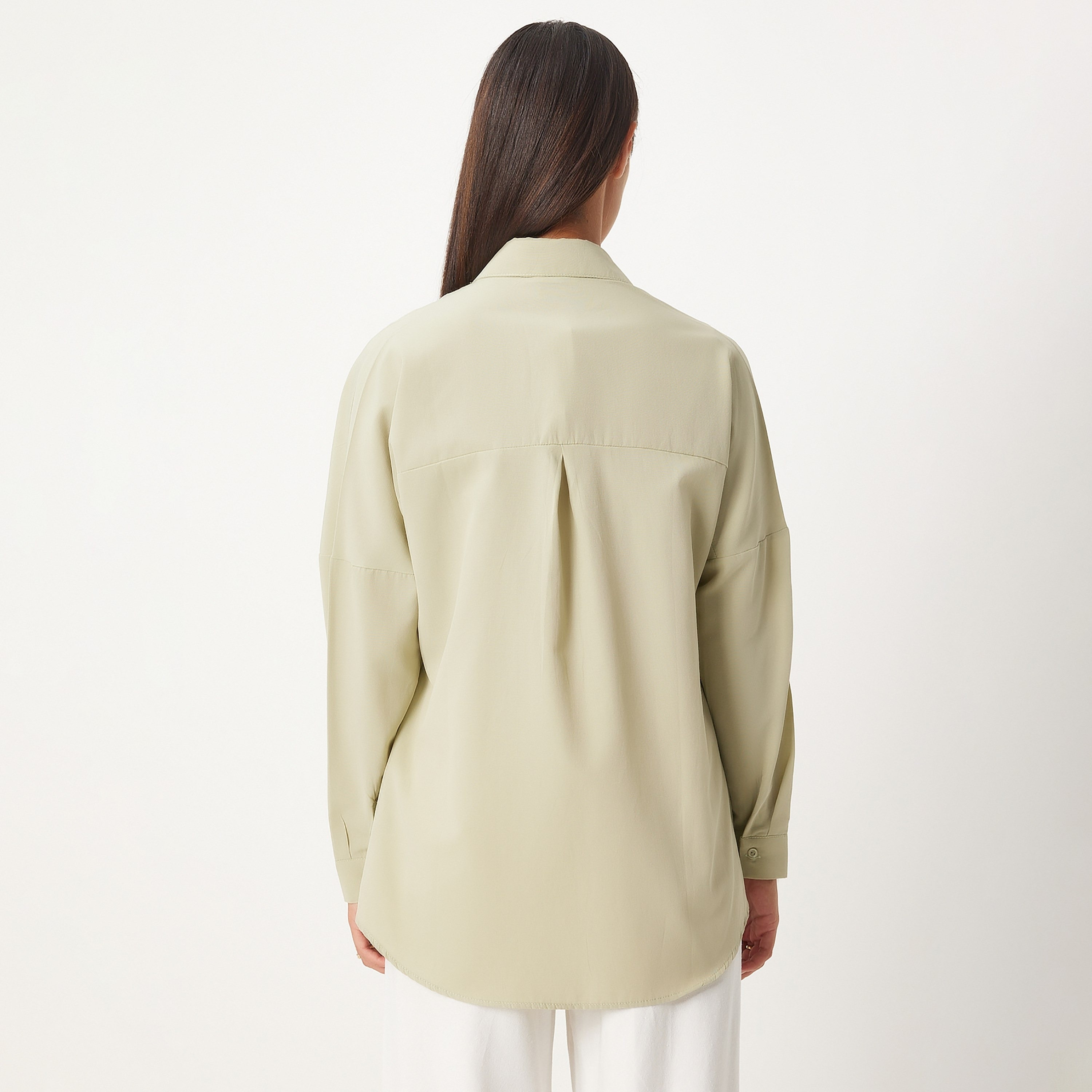 Happiness Istanbul Collared Dropped Sleeves Women's Shirt-women-clothing-shirtsandblouses-shirts-image-11