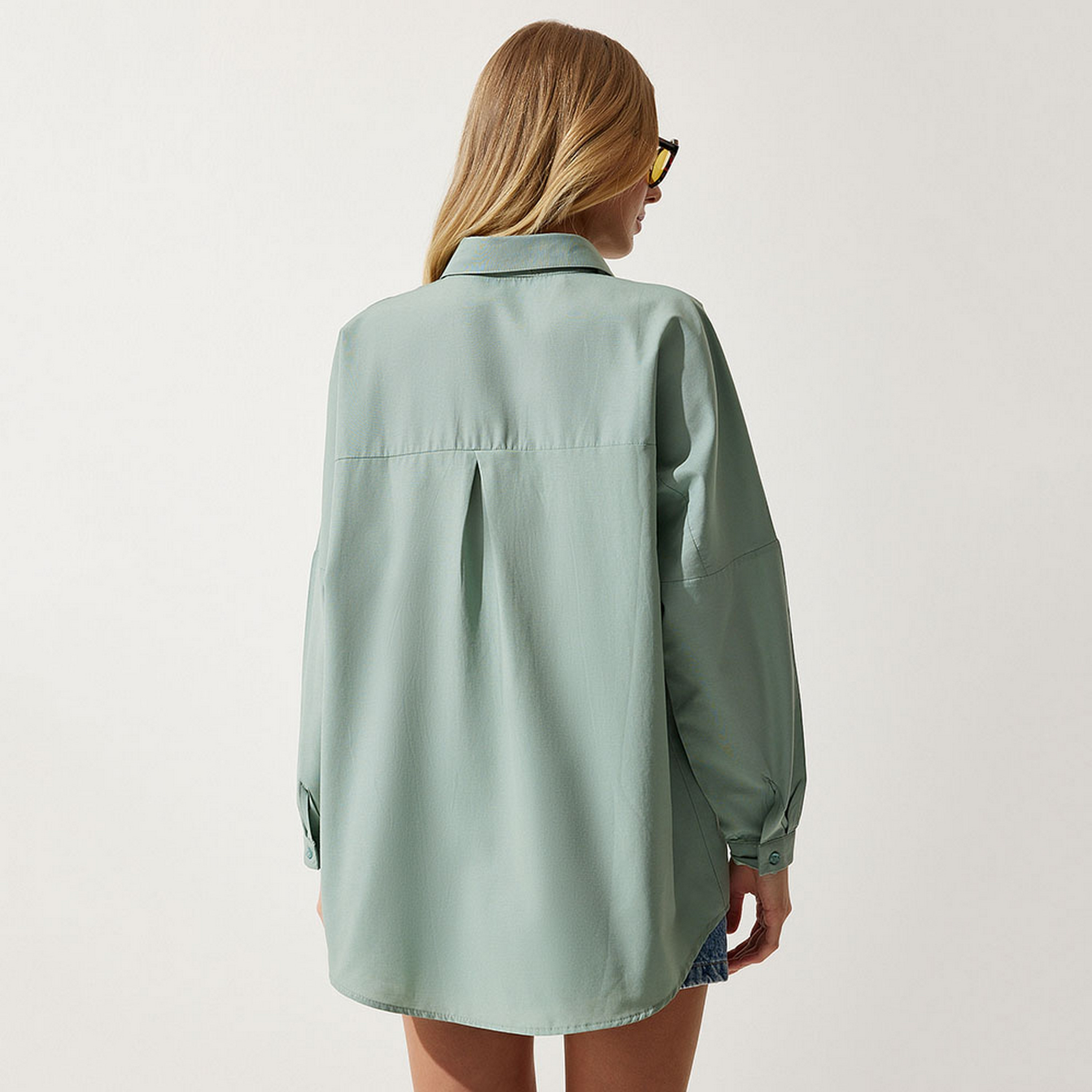 Happiness Istanbul Collared Dropped Sleeves Women's Shirt-women-clothing-shirtsandblouses-shirts-image-64