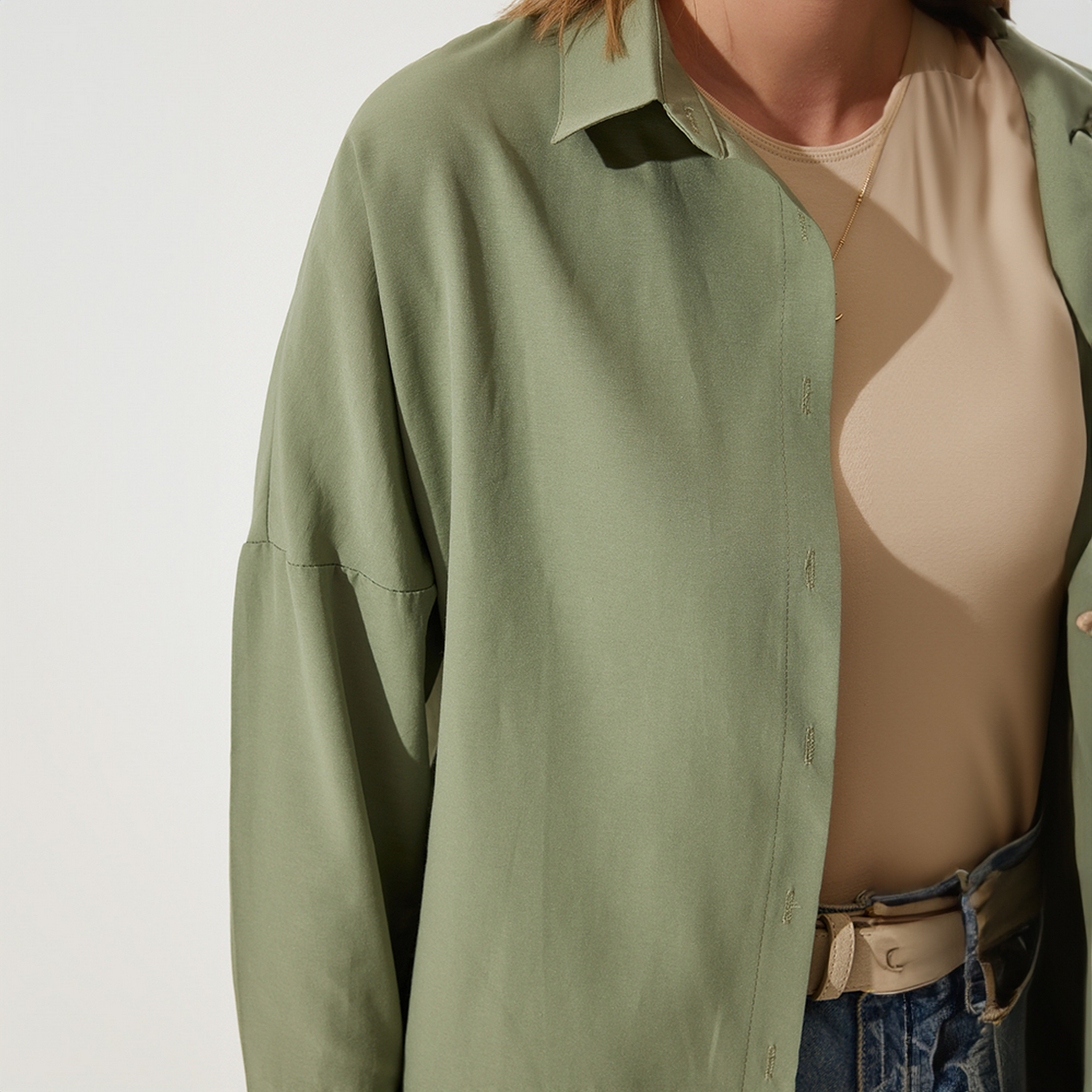 Happiness Istanbul Collared Dropped Sleeves Women's Shirt-women-clothing-shirtsandblouses-shirts-image-29