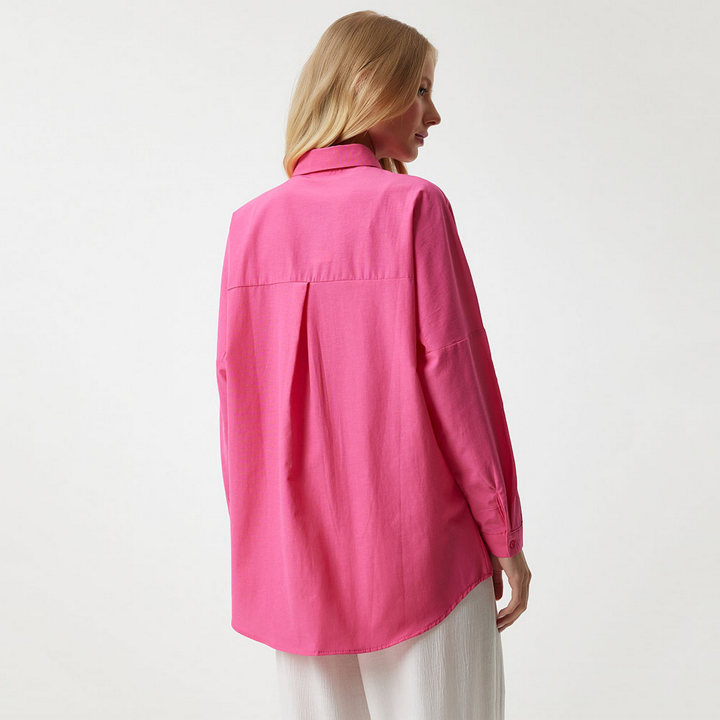 Happiness Istanbul Collared Dropped Sleeves Women's Shirt-women-clothing-shirtsandblouses-shirts-image-32