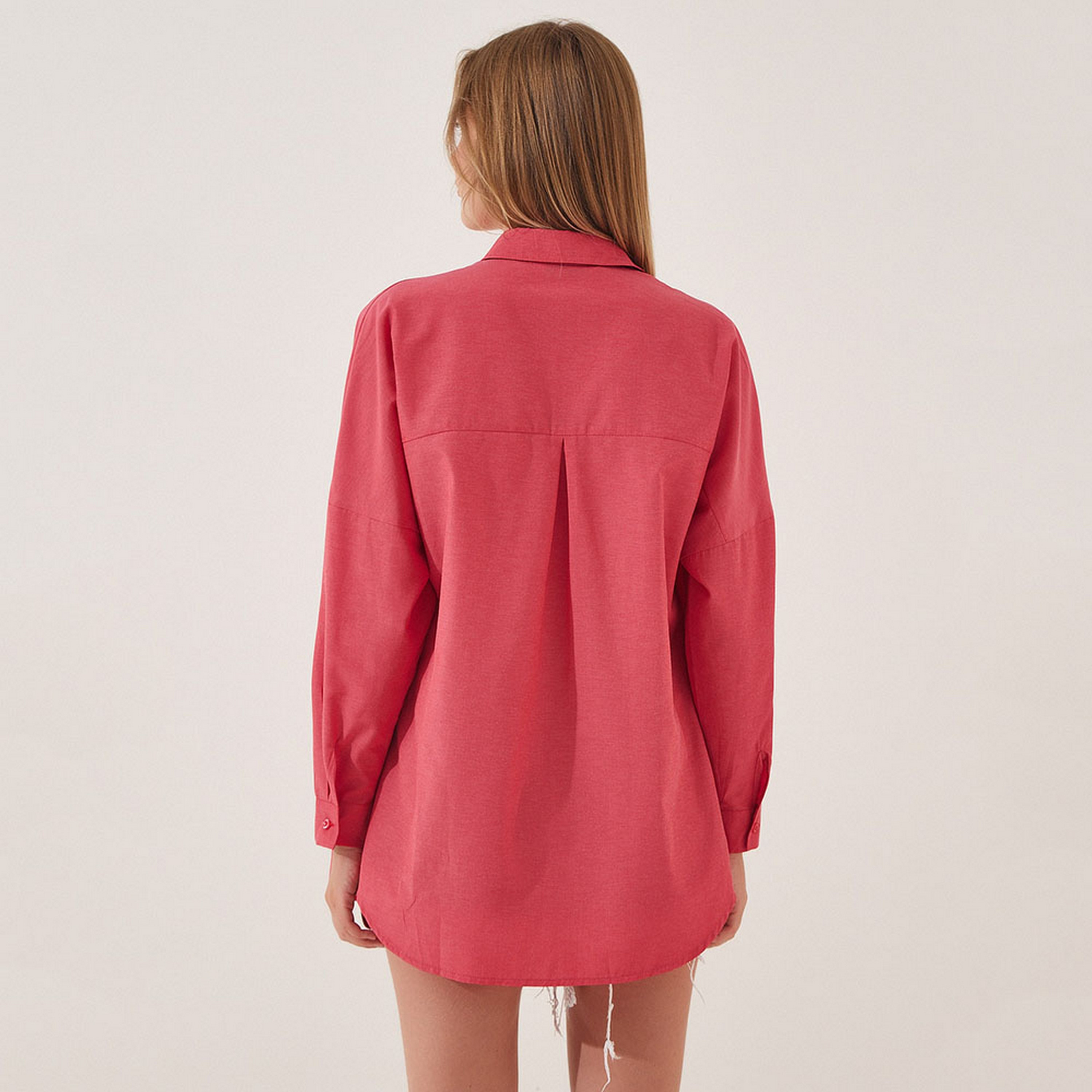Happiness Istanbul Collared Dropped Sleeves Women's Shirt-women-clothing-shirtsandblouses-shirts-image-57