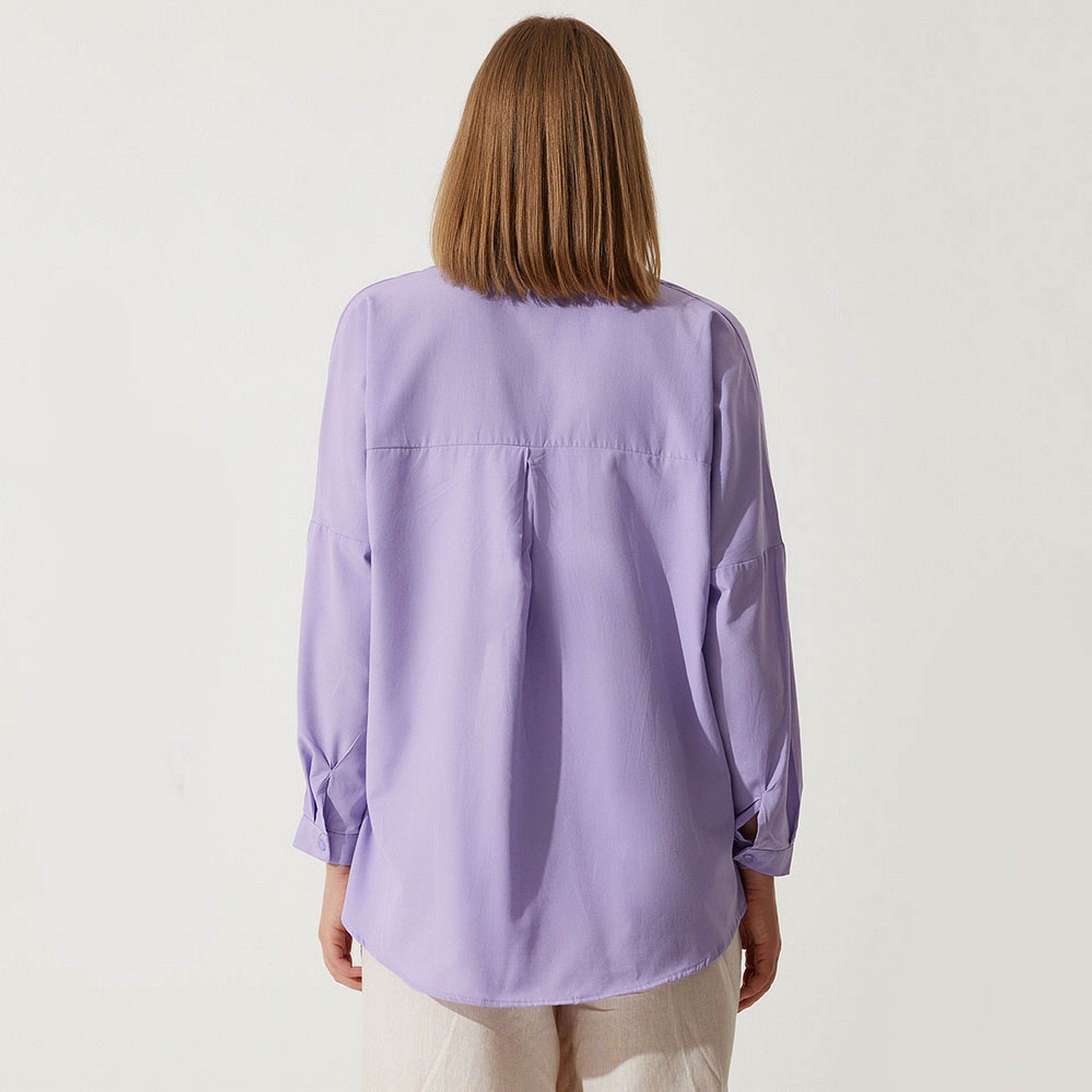 Happiness Istanbul Collared Dropped Sleeves Women's Shirt-women-clothing-shirtsandblouses-shirts-image-36