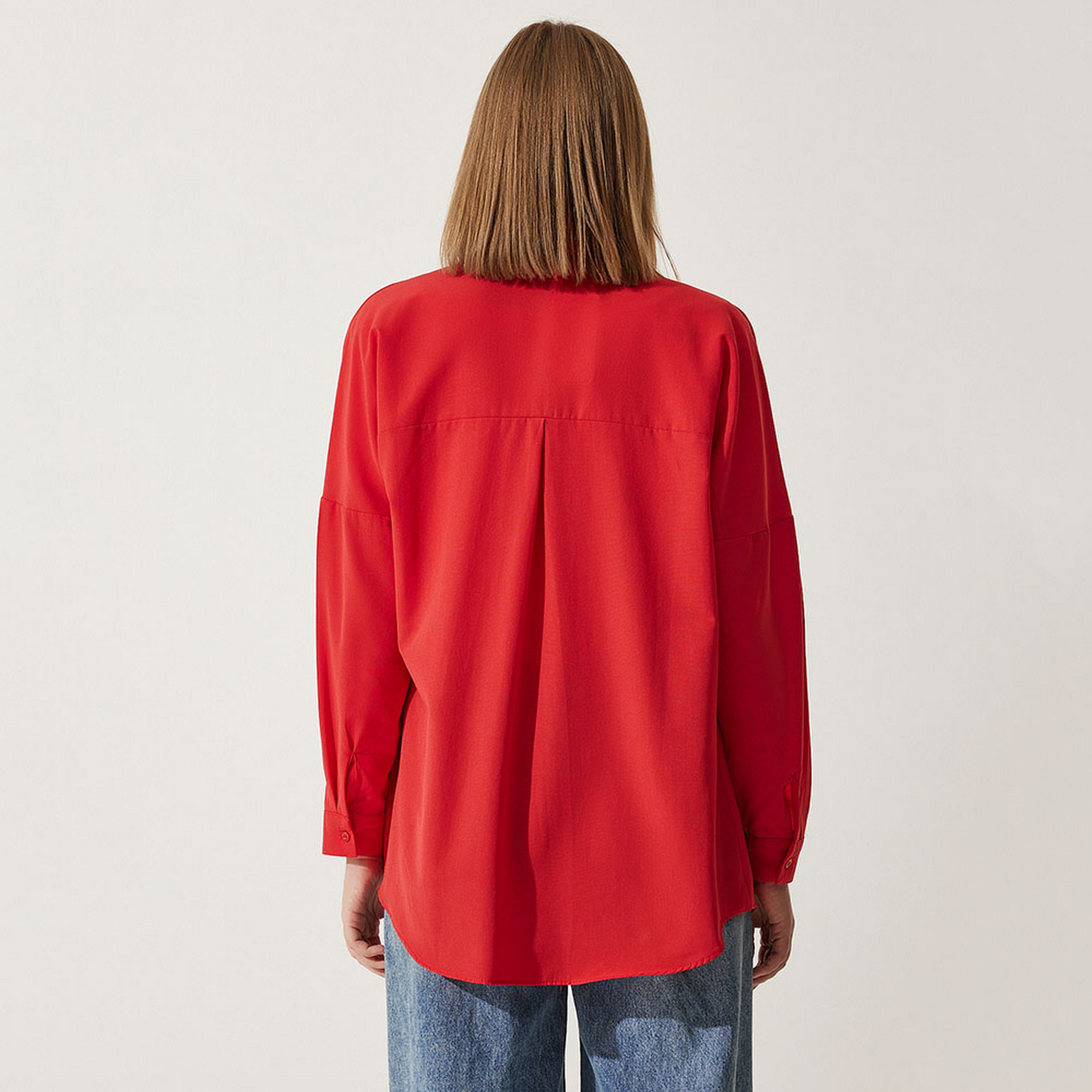 Happiness Istanbul Collared Dropped Sleeves Women's Shirt-women-clothing-shirtsandblouses-shirts-image-40