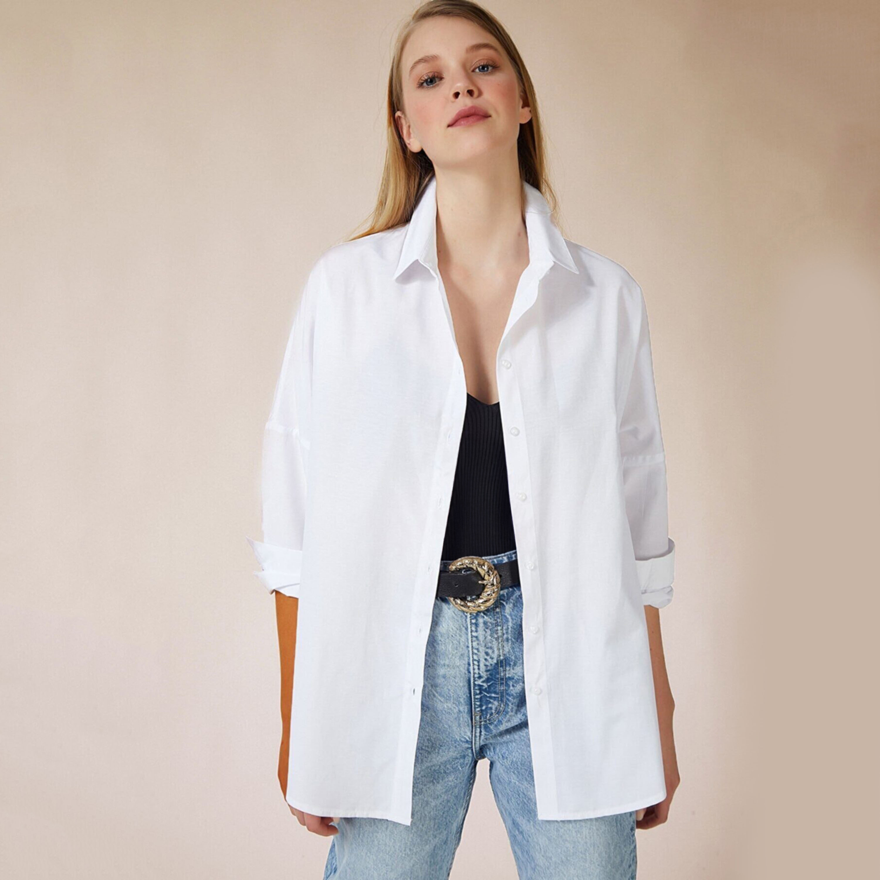Happiness Istanbul Collared Dropped Sleeves Women's Shirt-women-clothing-shirtsandblouses-shirts-image-18