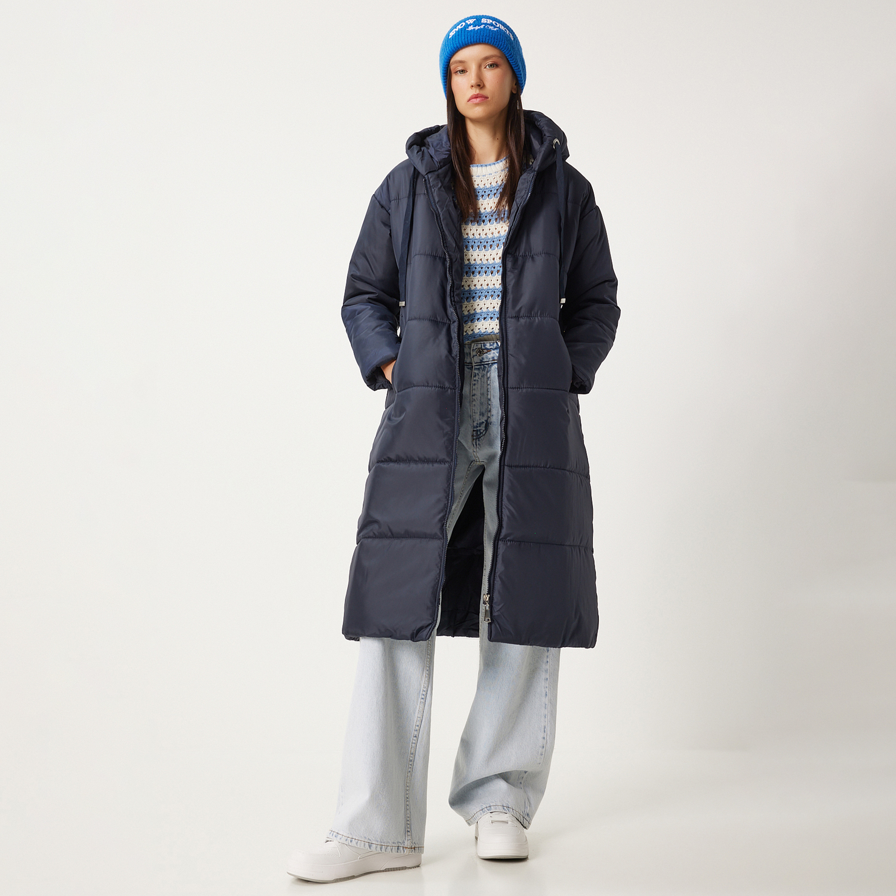 Happiness Istanbul Hooded Neck Navy Women's Puffer Jacket-women-winterwear-hoodiesandsweatshirts-hoodies-image-2