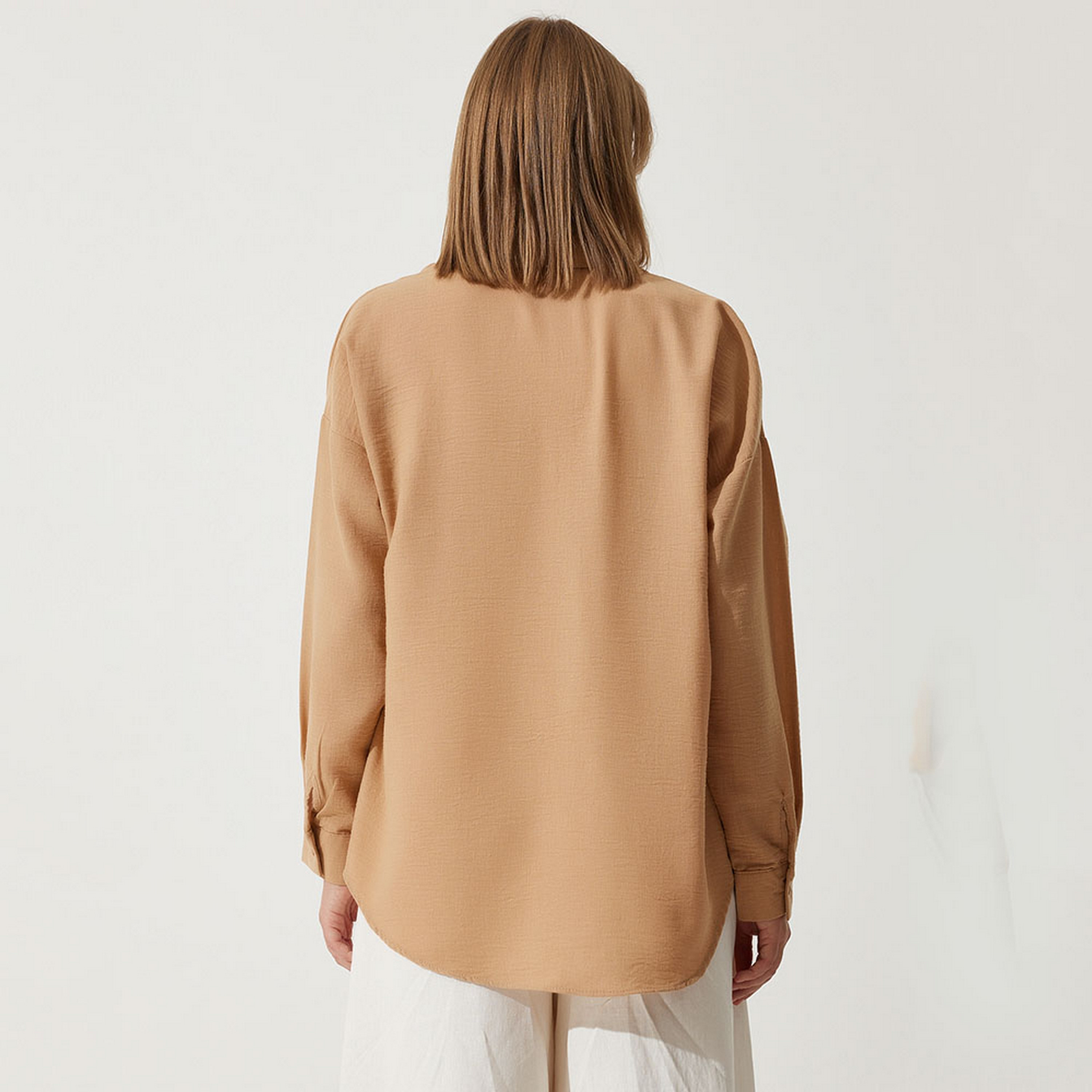 السعادة إسطنبول الكتان بياقة أكمام منخفضة قميص نسائي-women-clothing-shirtsandblouses-shirts-image-15