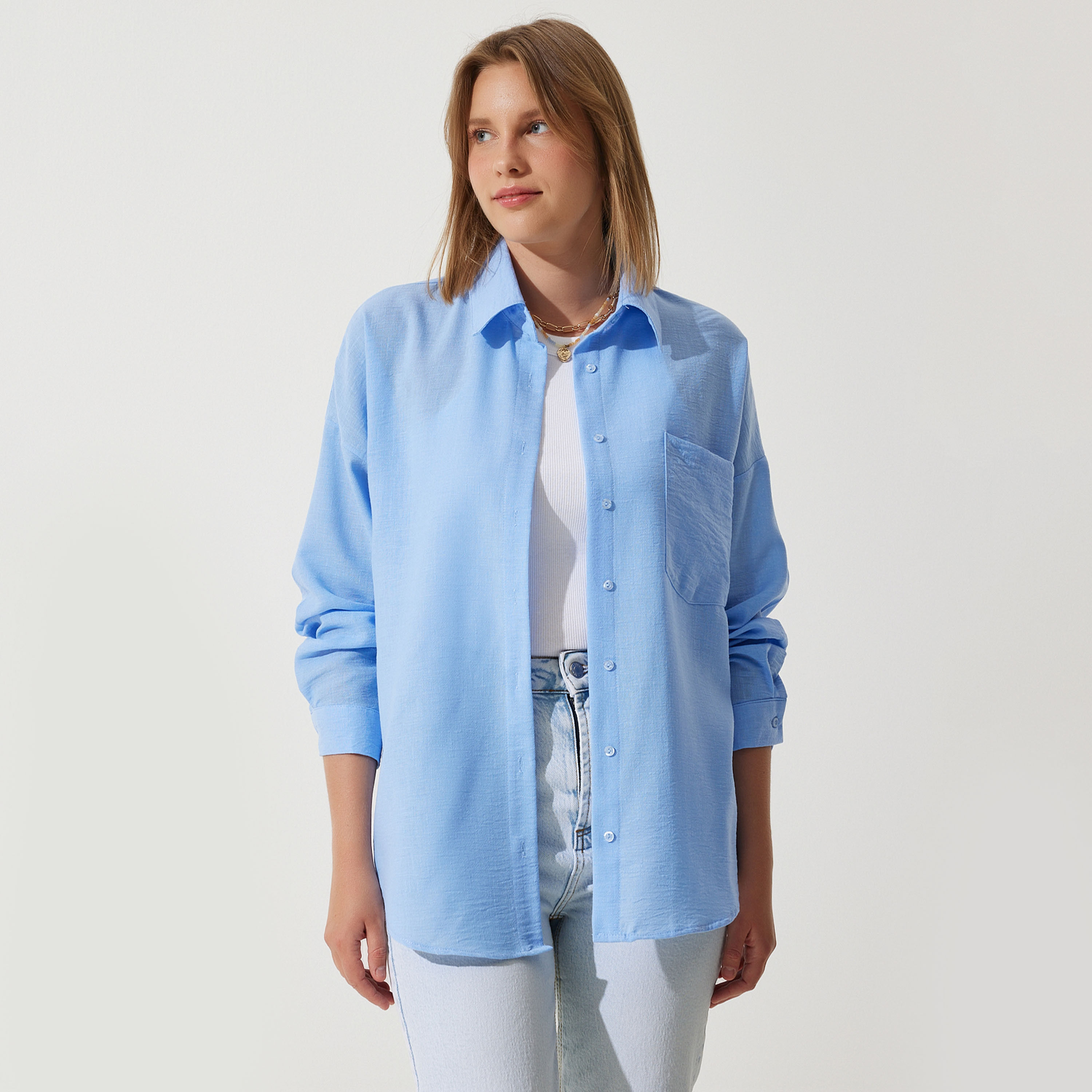 السعادة إسطنبول الكتان بياقة أكمام منخفضة قميص نسائي-women-clothing-shirtsandblouses-shirts-image-18