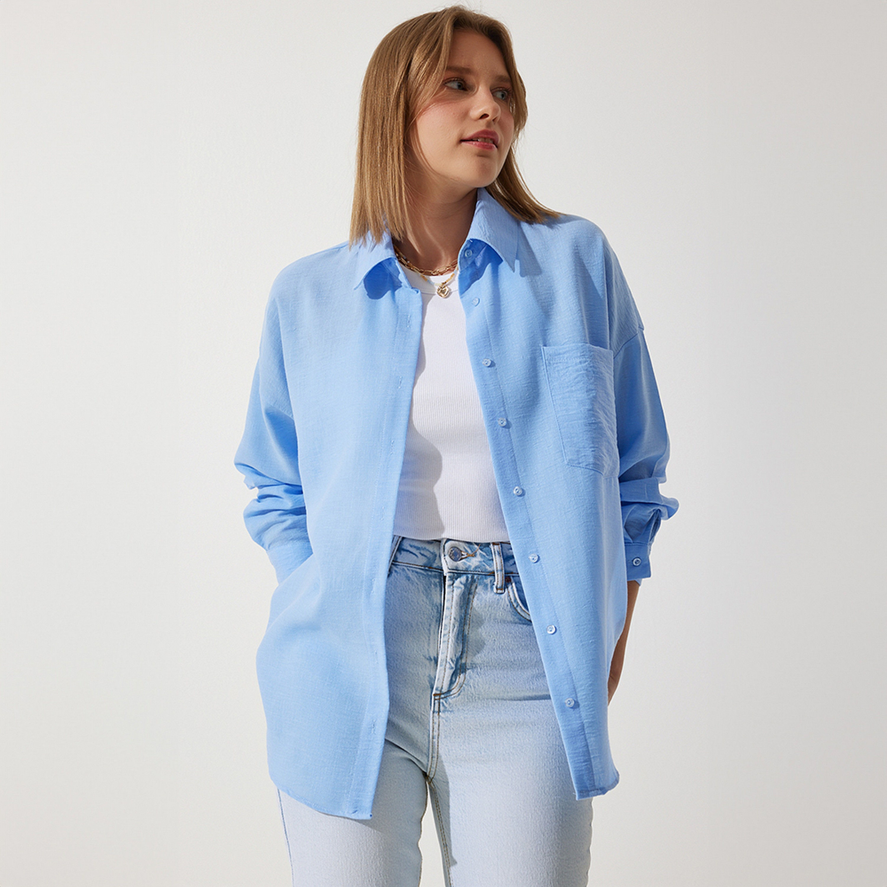 السعادة إسطنبول الكتان بياقة أكمام منخفضة قميص نسائي-women-clothing-shirtsandblouses-shirts-image-19