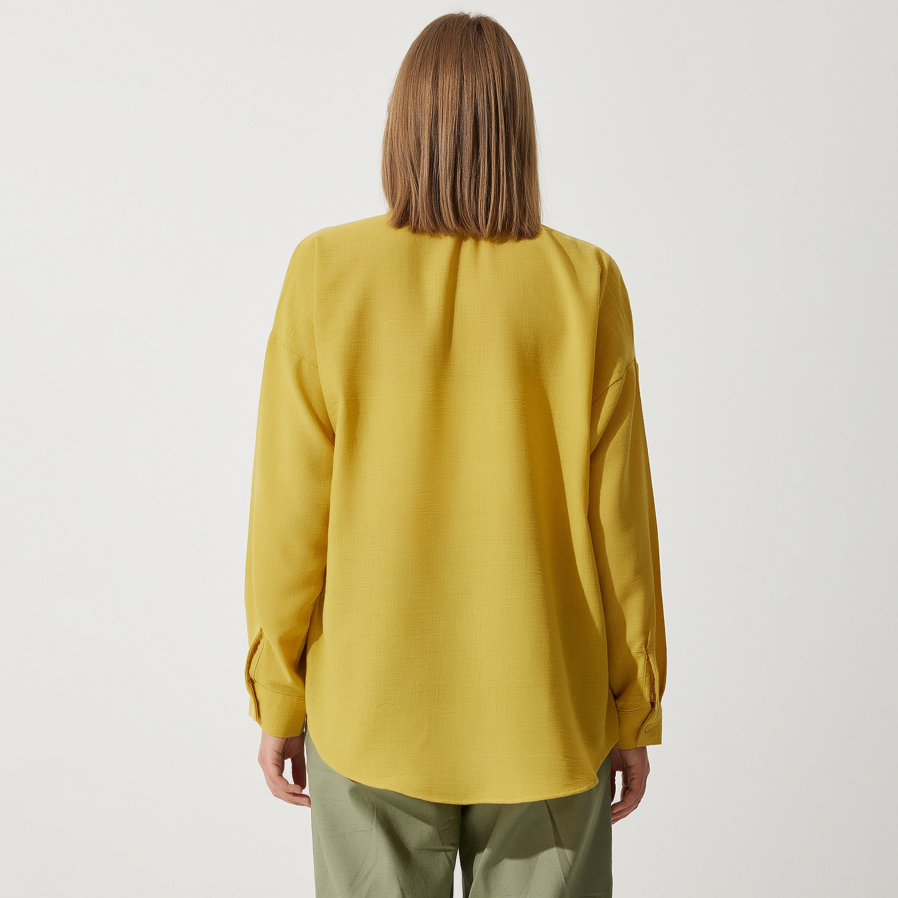 السعادة إسطنبول الكتان بياقة أكمام منخفضة قميص نسائي-women-clothing-shirtsandblouses-shirts-image-7